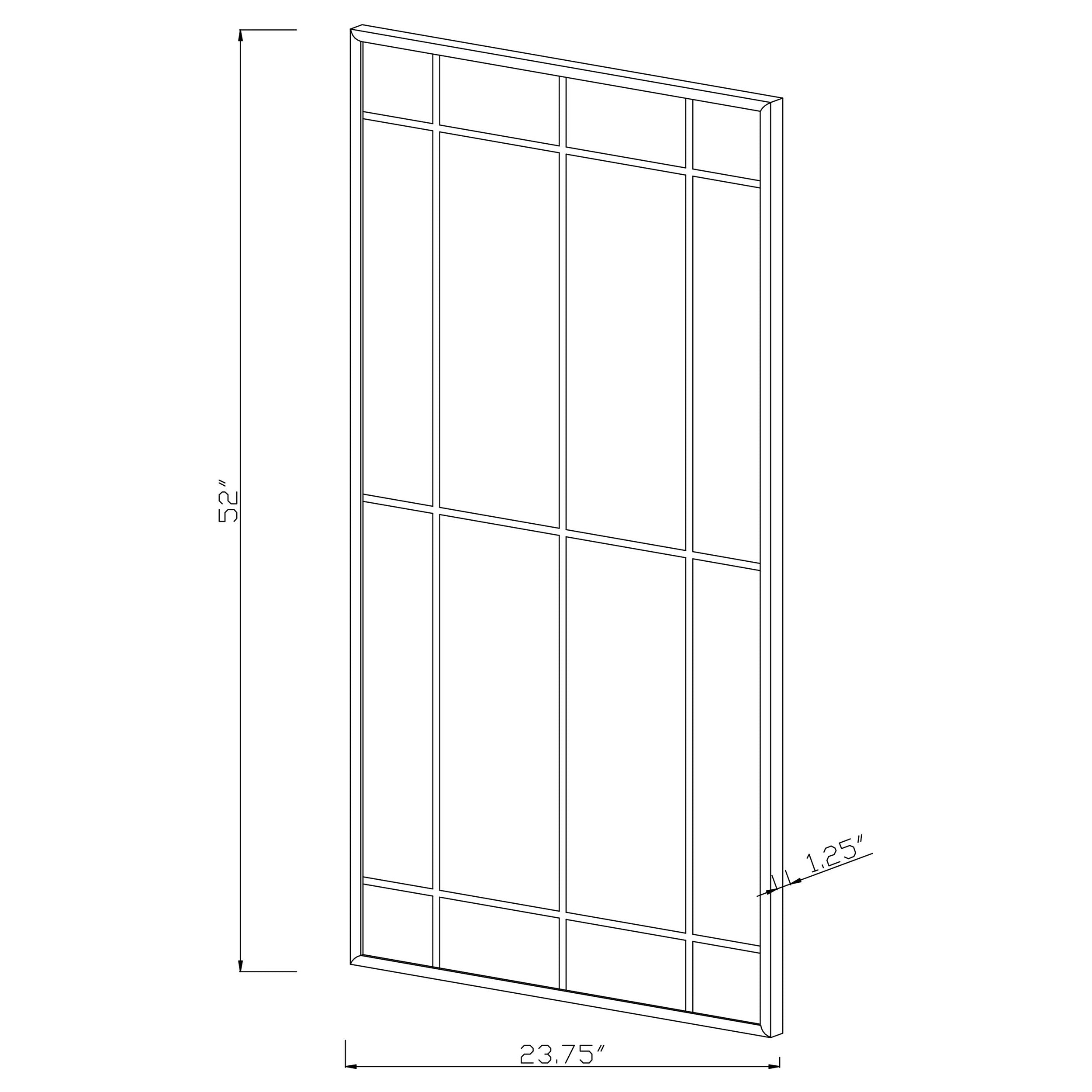 Annetta 24 x 52 Inch Window Pane Wall Mirror Black-CoasterEveryday
