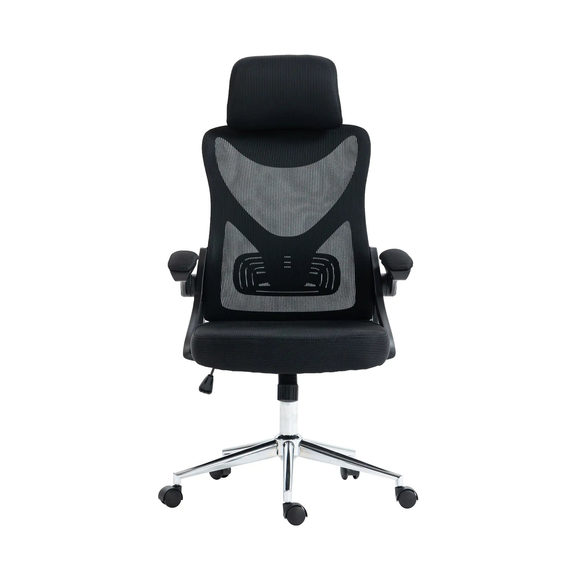 Techni Mobili Essential Ergonomic Office Chair with Headrest & Lumbar Support, Black - Best Buy Furniture