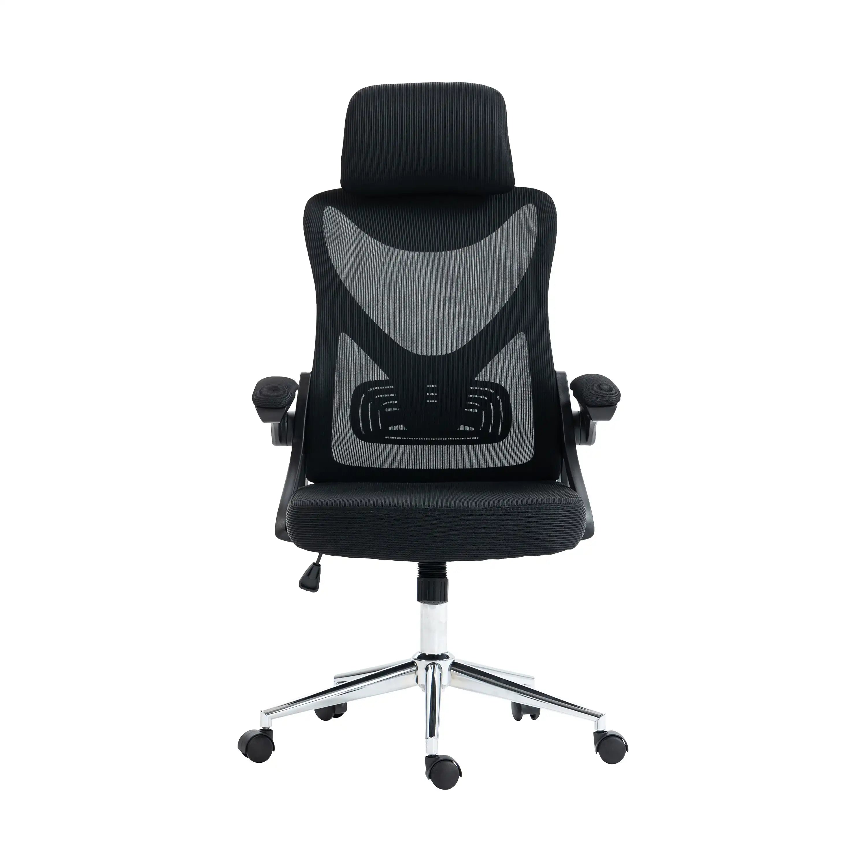 Techni Mobili Essential Ergonomic Office Chair with Headrest & Lumbar Support, Black - Best Buy Furniture