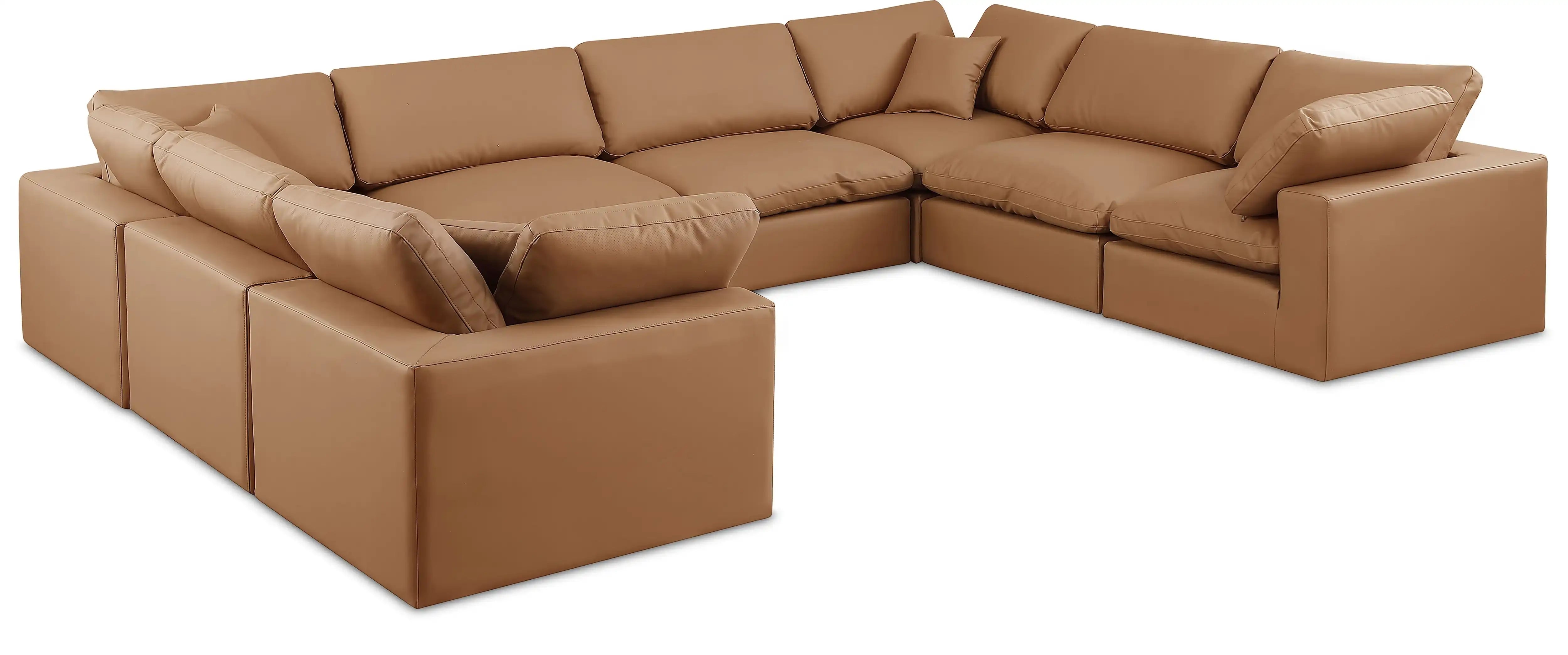 Comfy - 8 Piece Faux Leather Modular Sectional - Best Buy Furniture