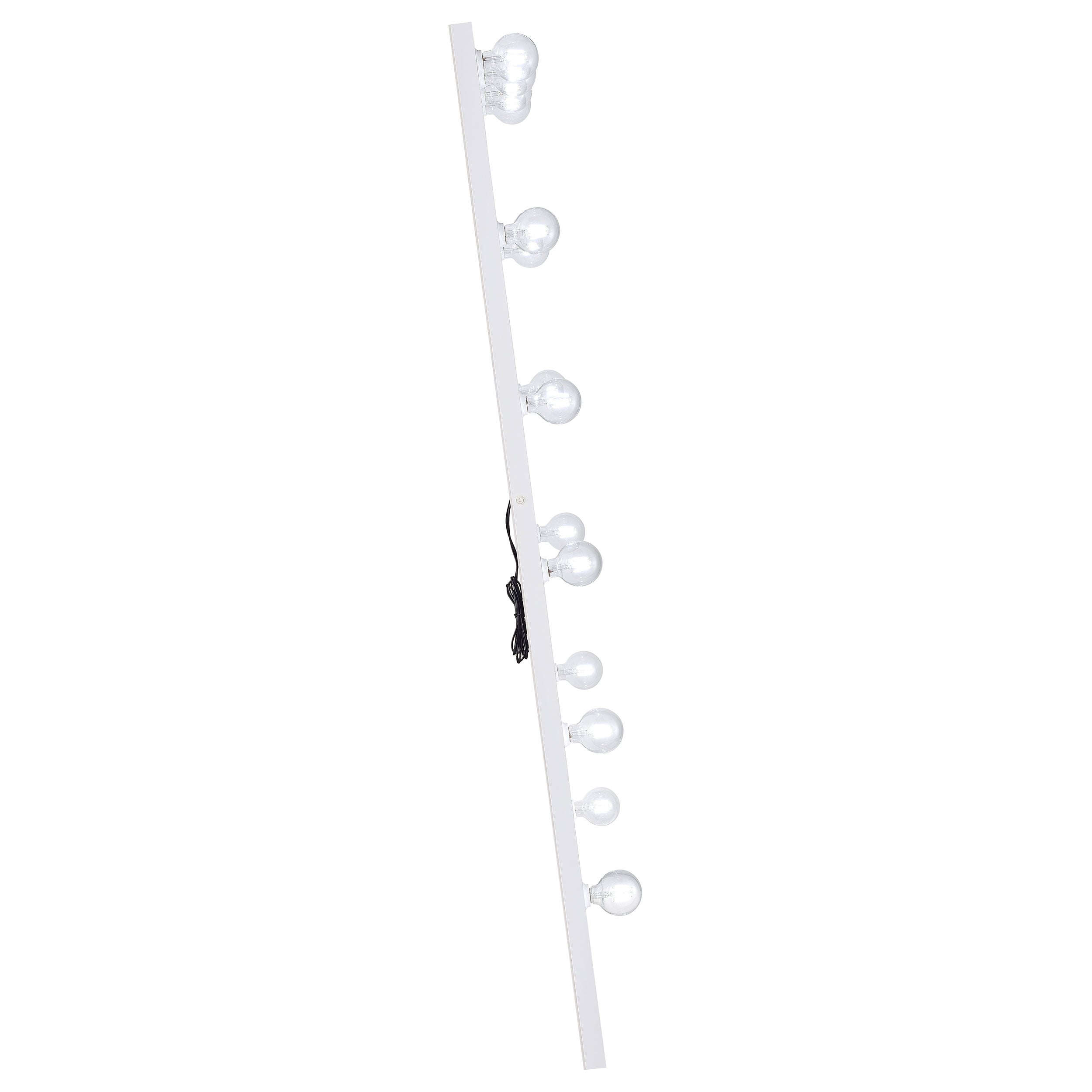 Zayan 32 x 71 Inch Floor Mirror LED Lighting White Gloss-