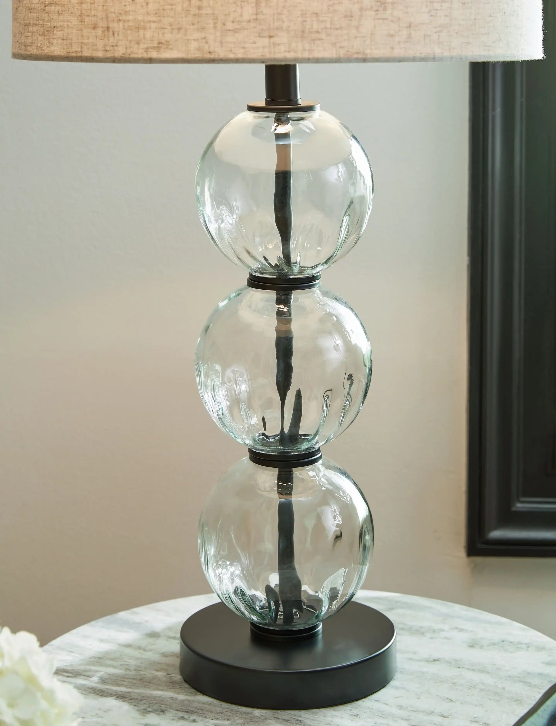 Airbal - Glass Table Lamp (Set of 2) - Clear / Black - Best Buy Furniture