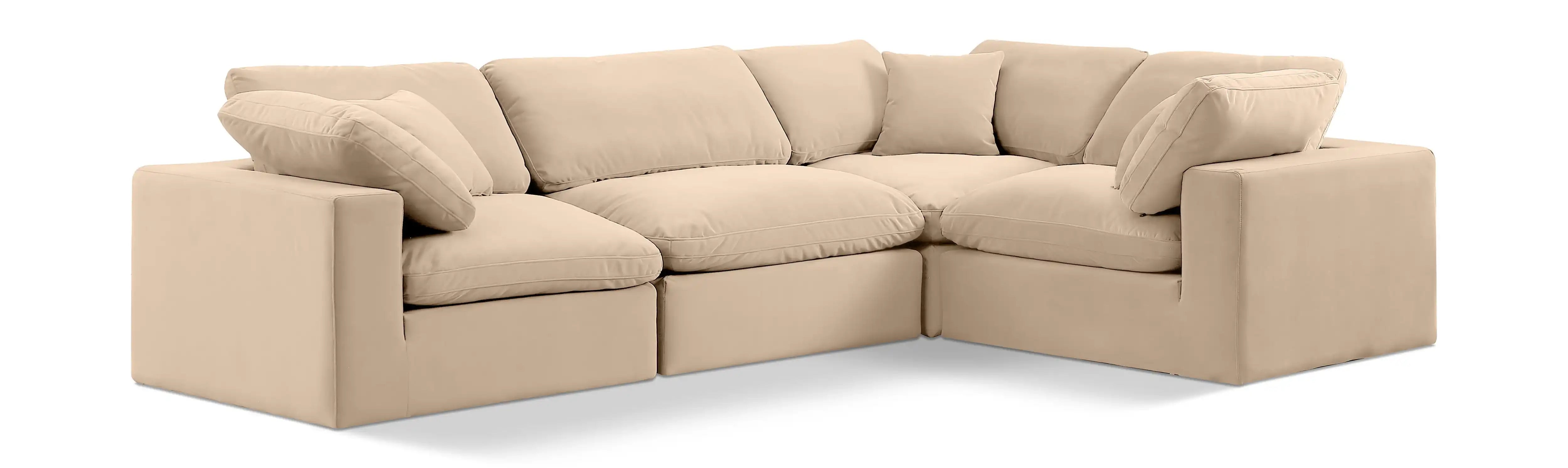 Comfy - 4 Piece Velvet Modular Sectional - Best Buy Furniture
