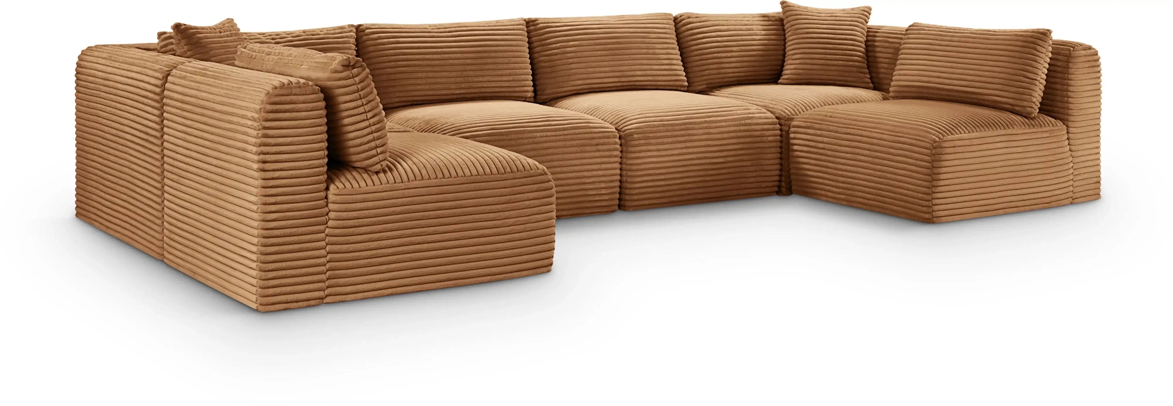 Shaggy - Fabric 6 Piece Modular U-Shaped Armless Sectional - Best Buy Furniture