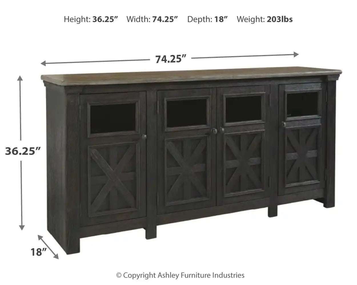 Tyler Creek - Extra Large TV Stand - Black / Gray - Best Buy Furniture