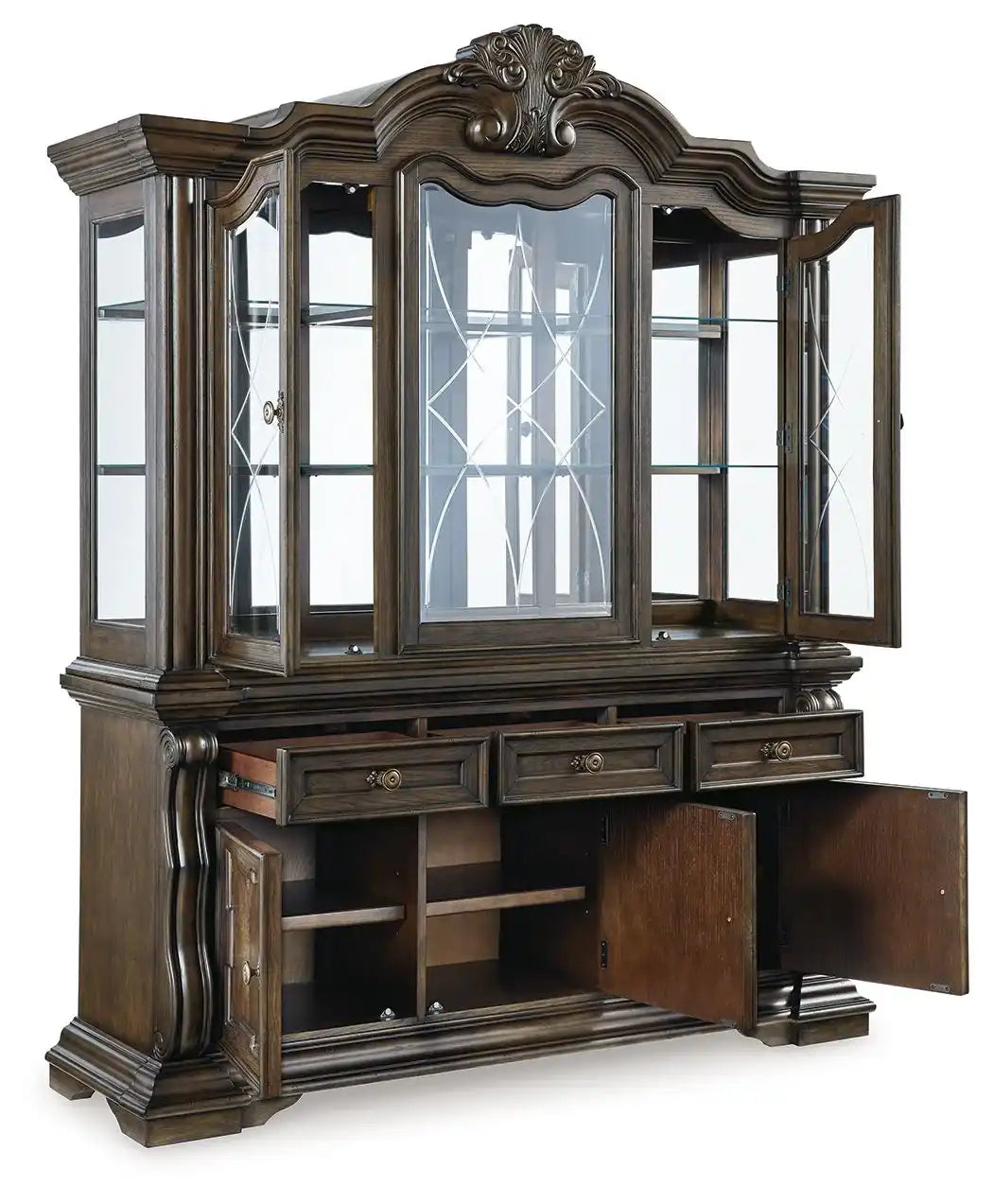 Maylee - Dining Buffet And Hutch - Dark Brown - Best Buy Furniture