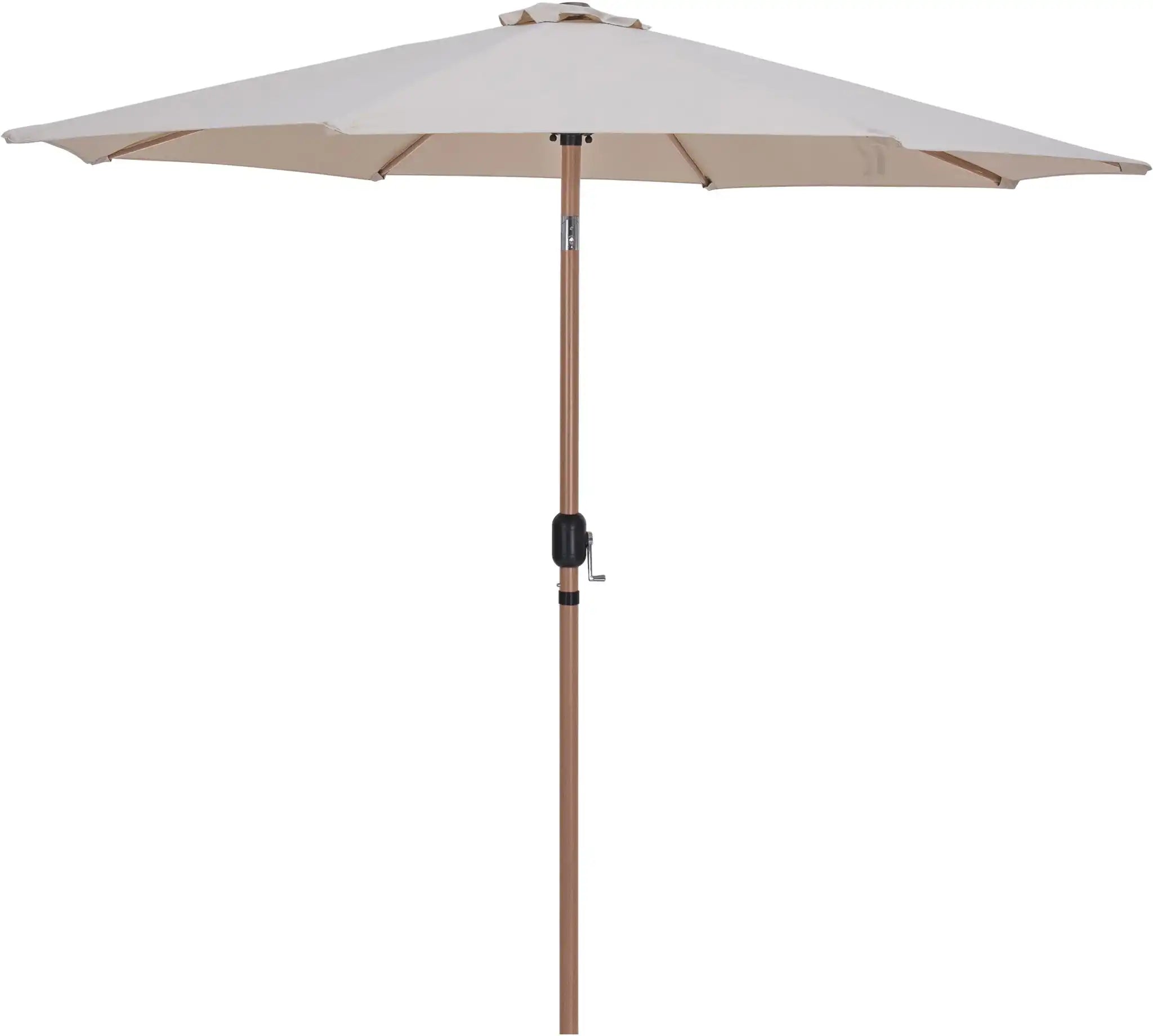 Fiji - Aluminum Patio Umbrella With Square Black And Teak Base
