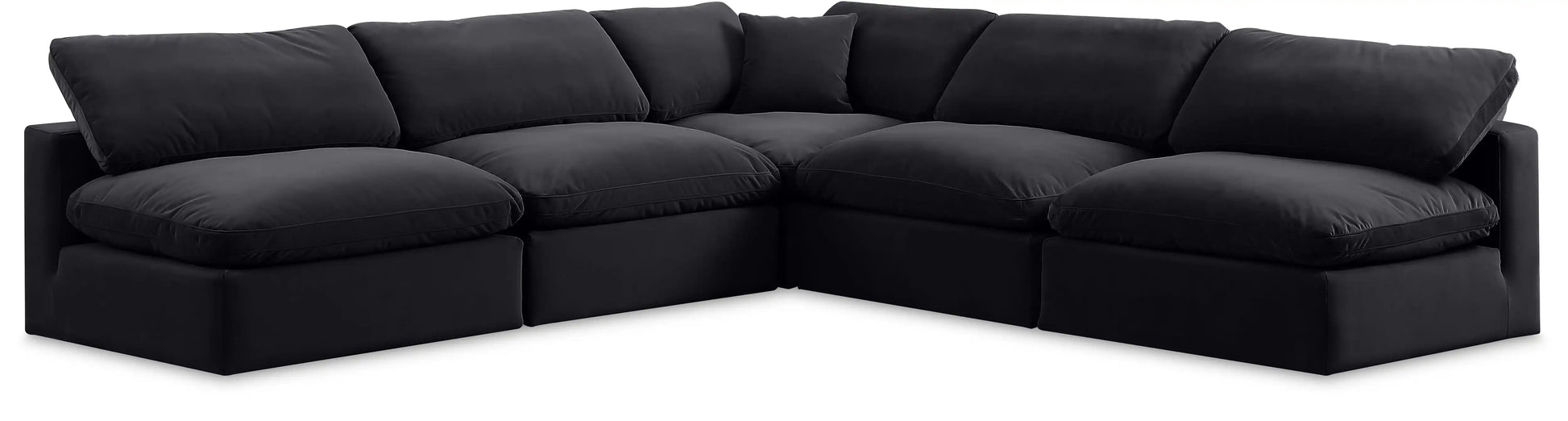 Comfy - 5 Piece Velvet Modular Corner Armless Sectional - Best Buy Furniture