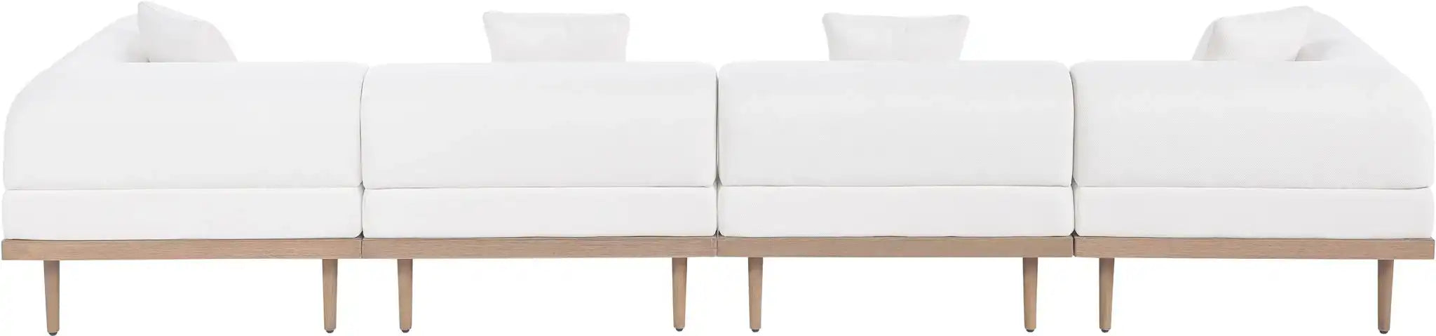 Laguna - 4 Piece Resilient Water Resistant Fabric 142" Upholstered Outdoor Patio Modular Sofa