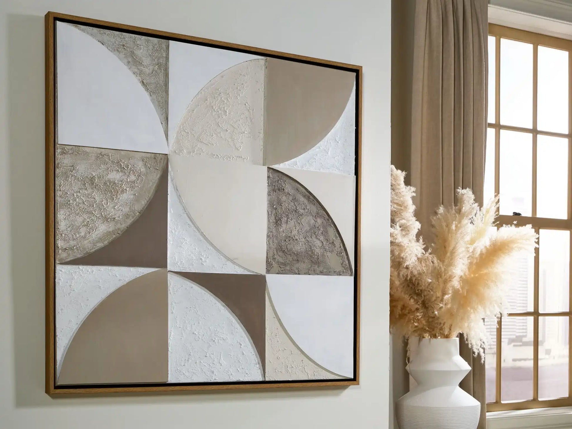 Harelman - Wall Art - Tan / Taupe / White - Best Buy Furniture