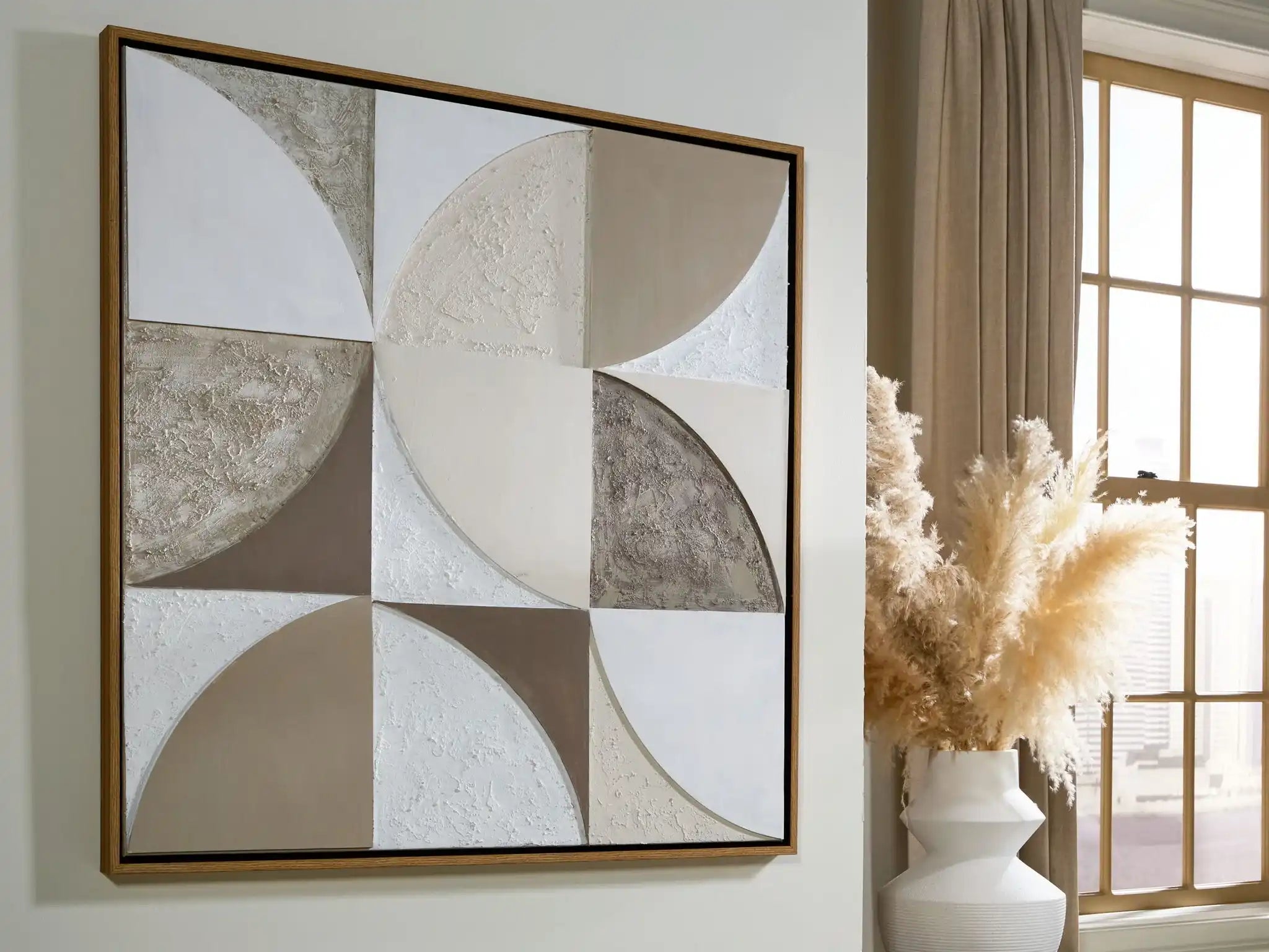 Harelman - Wall Art - Tan / Taupe / White - Best Buy Furniture