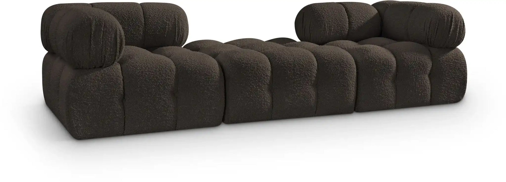 Ames - 3 Piece Boucle Modular Sofa With 1 Backless Seat - Best Buy Furniture