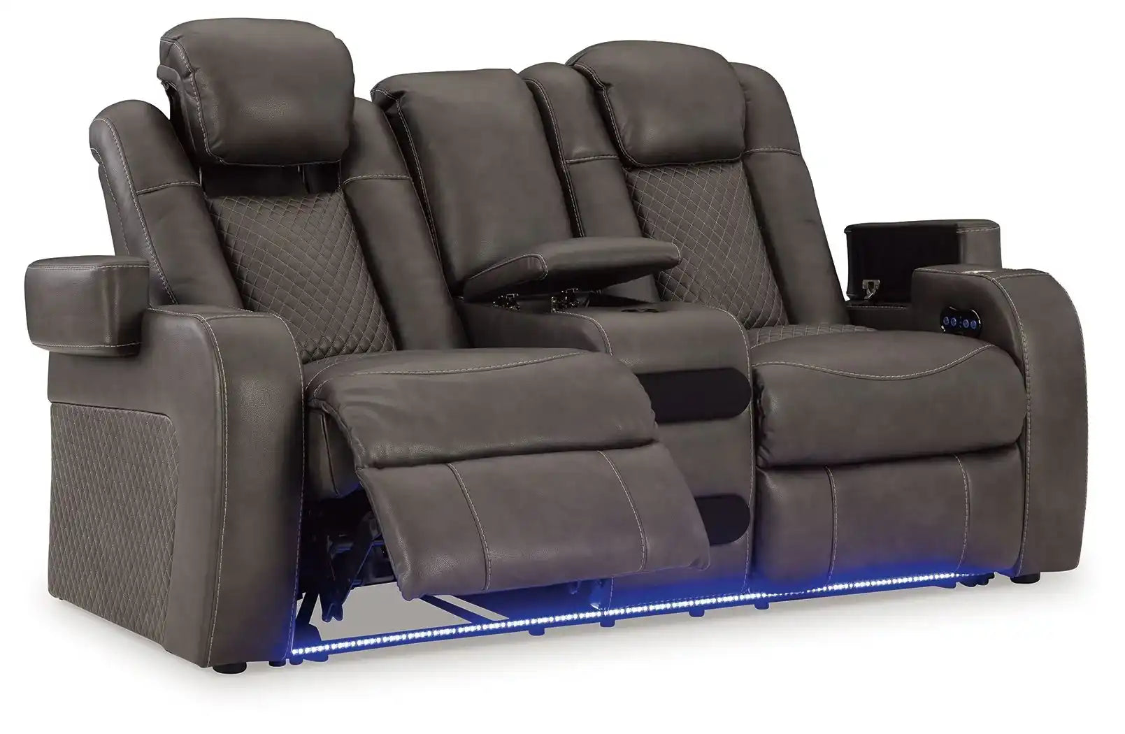 Fyne-dyme - Power Reclining Loveseat With Console/Adj Hdrst - Best Buy Furniture