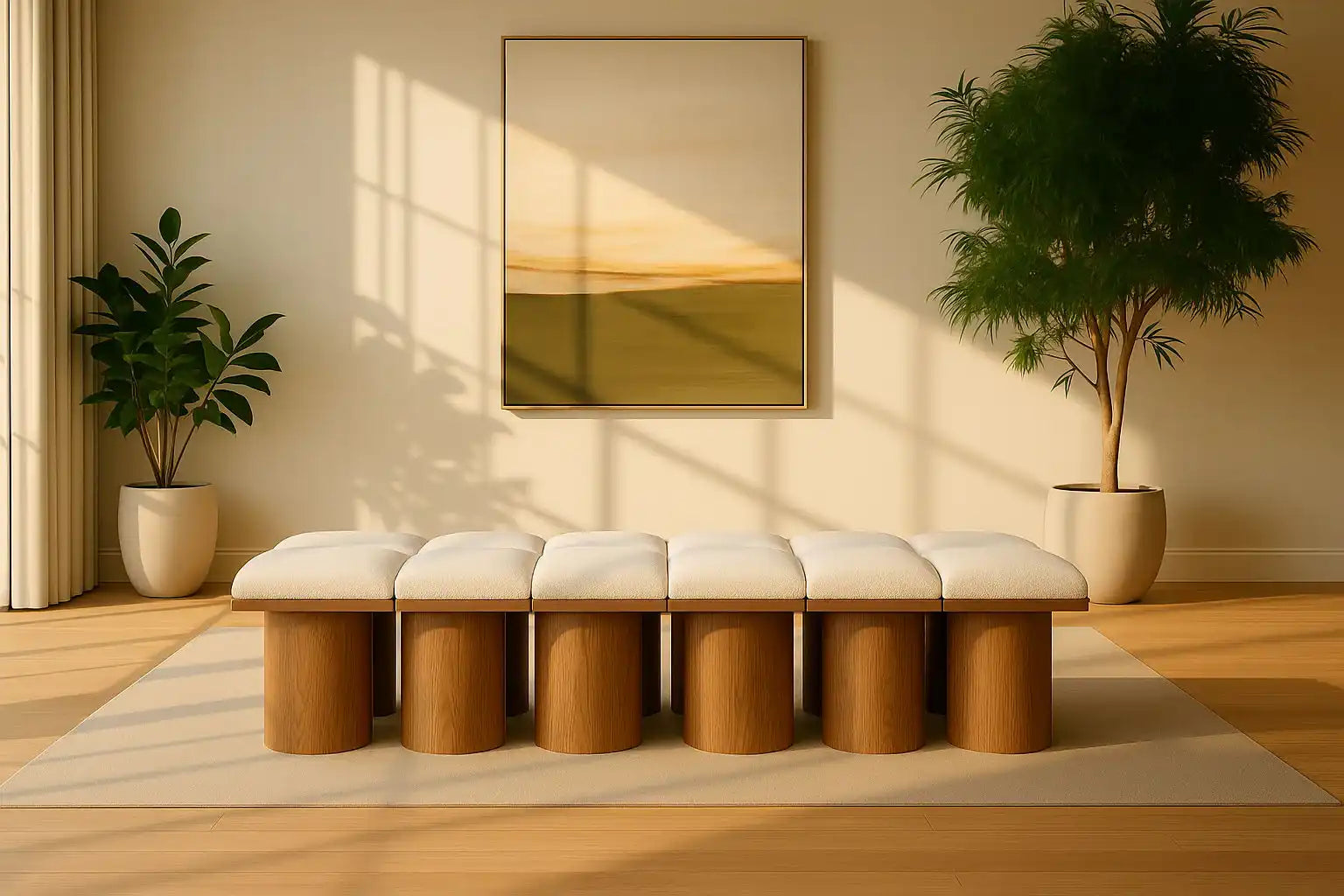 Pavilion - 12 Piece Modular Bench With Brown Base