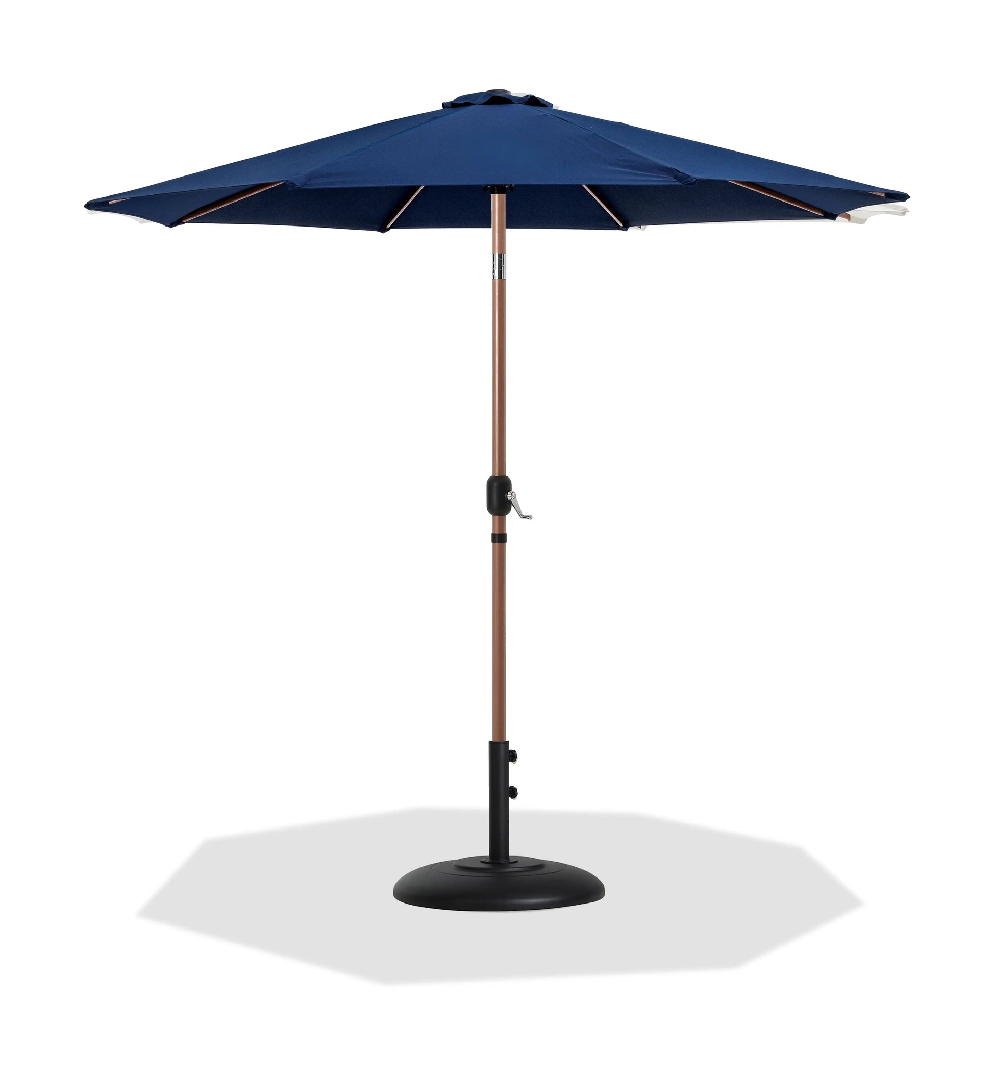 Fiji - Aluminum Patio Umbrella With Round Black And Teak Base - Best Buy Furniture