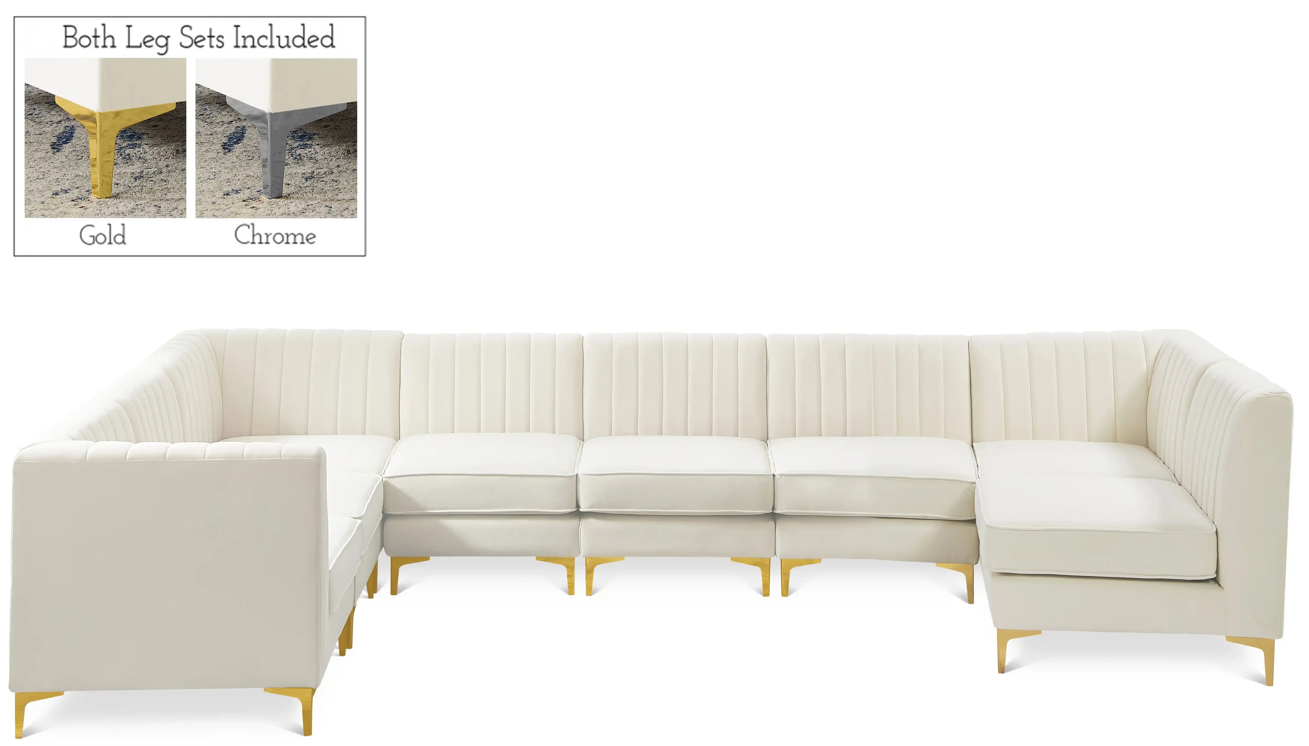 Alina - 8 Piece Velvet Modular Sectional - Best Buy Furniture