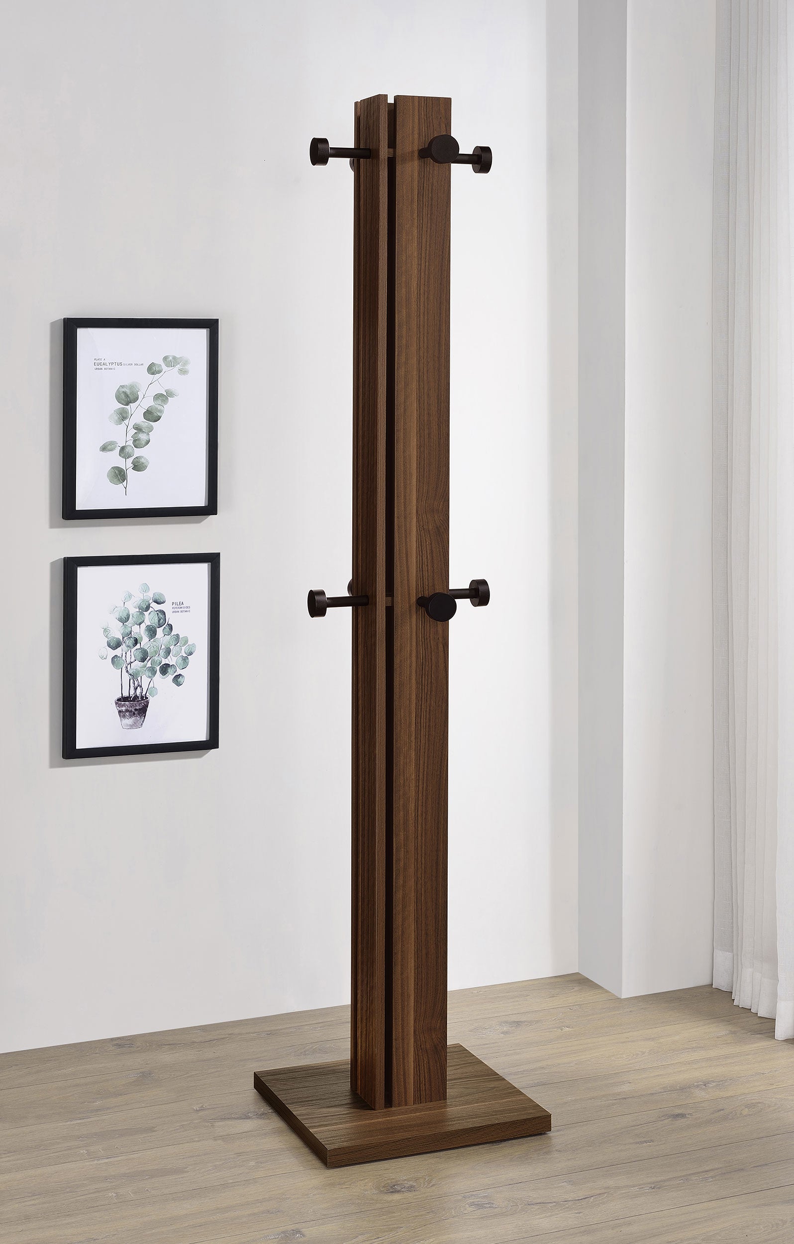 Rikkie Engineered Wood Coat Rack Walnut-