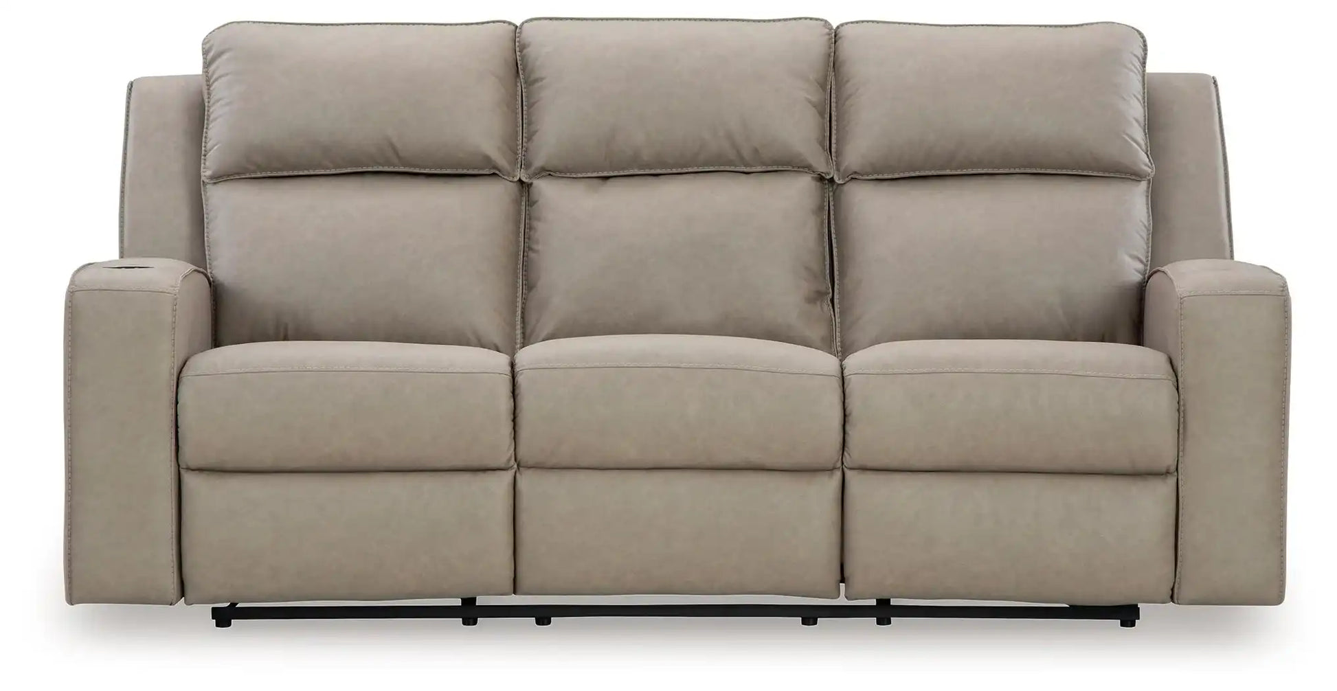 Lavenhorne - Rec Sofa W/Drop Down Table - Pebble - Best Buy Furniture