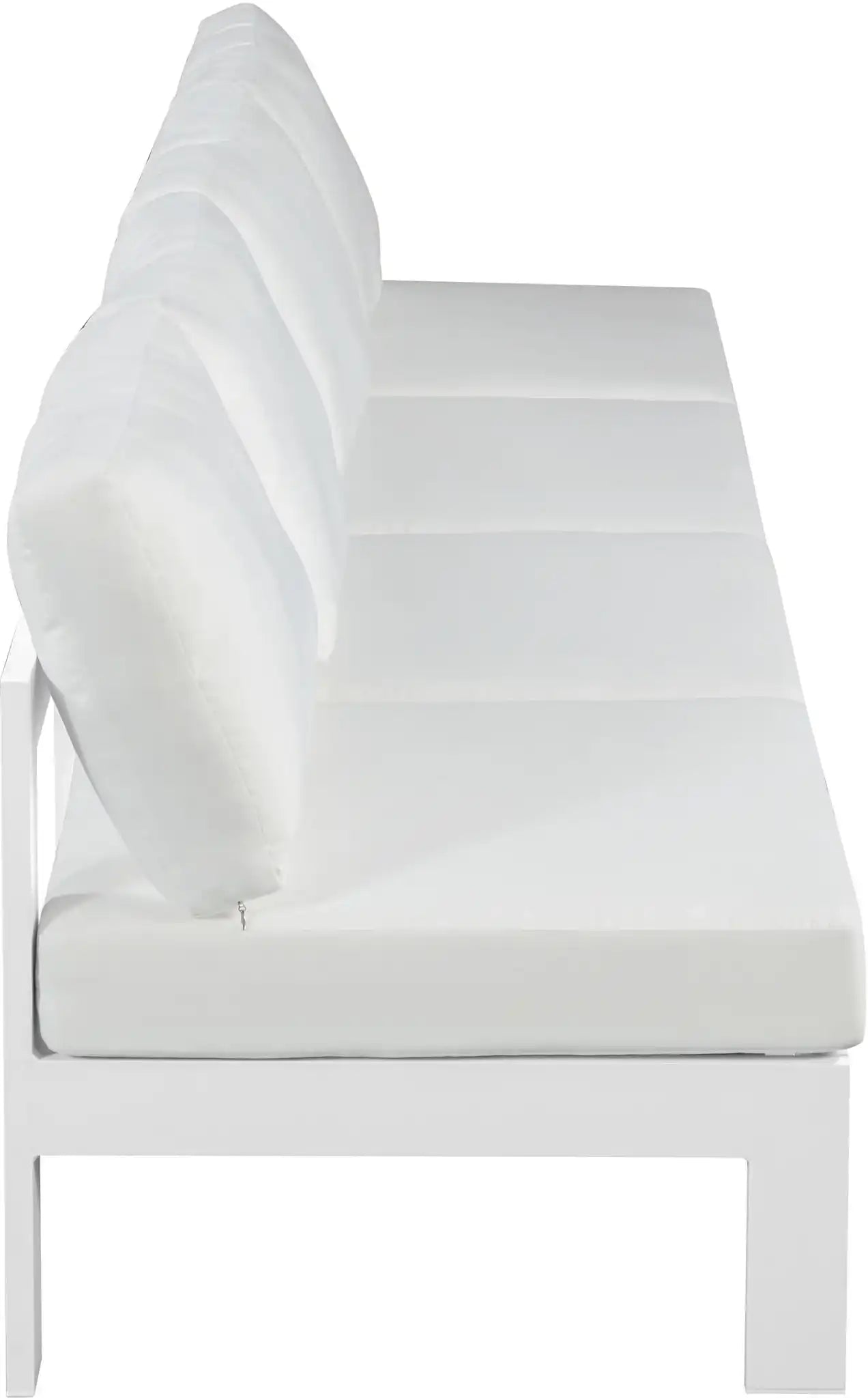 Nizuc - Outdoor Patio 4 Seat Armless Modular Sofa With White Frame