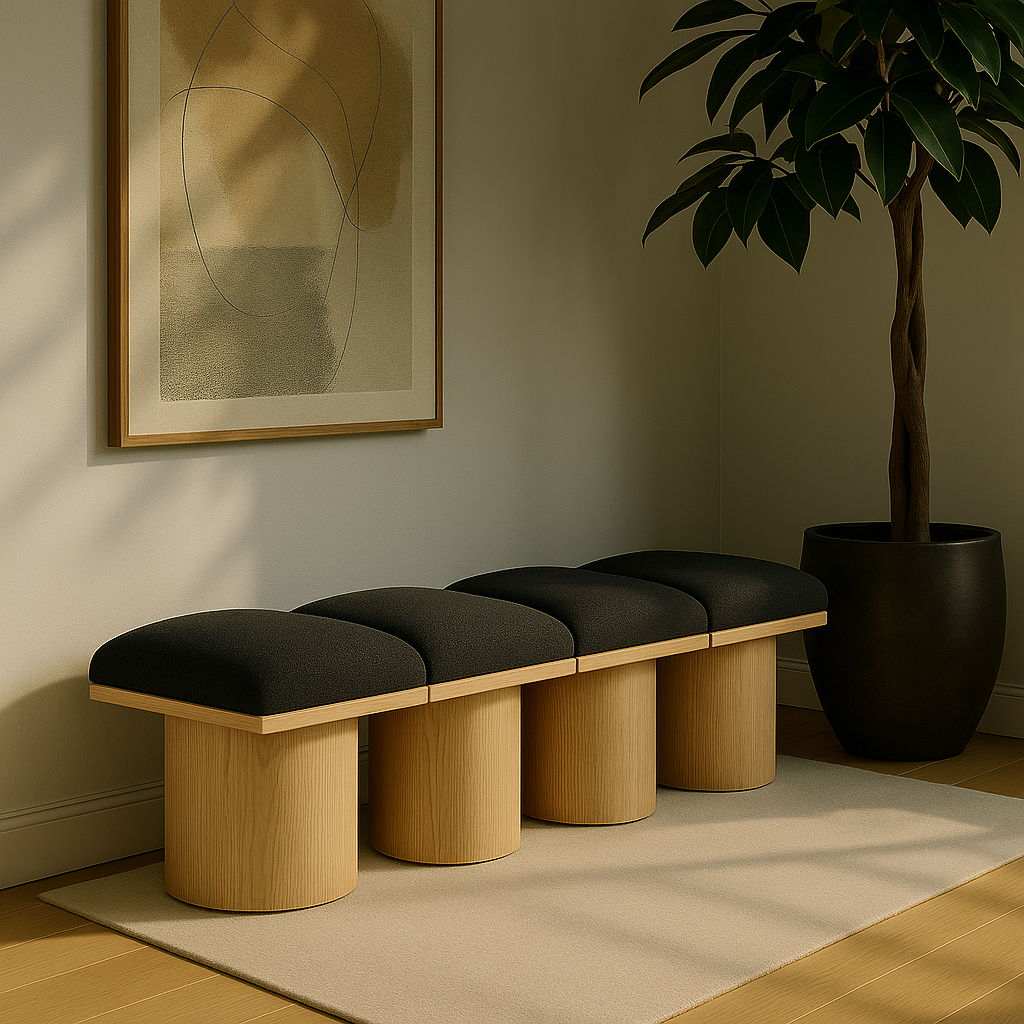 Pavilion - 4 Piece Modular Bench With Natural Base