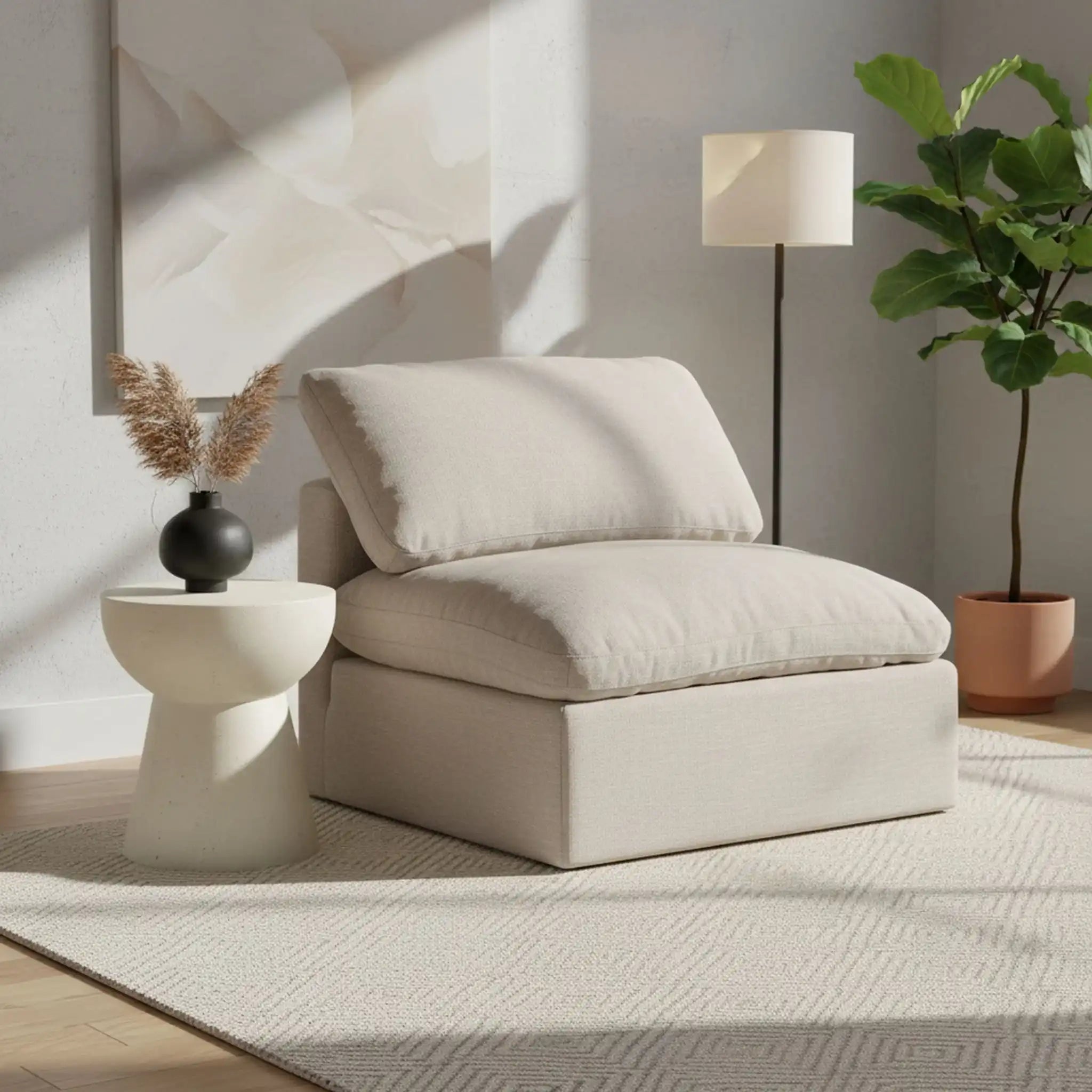 Indulge - Linen Armless Chair