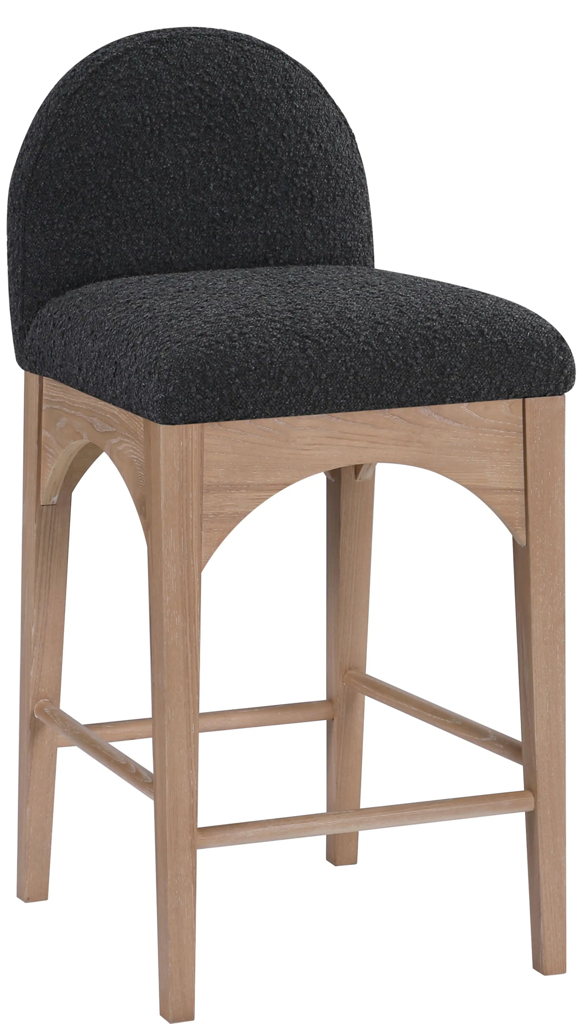Waldorf - Boucle Stool With Natural Legs - Best Buy Furniture