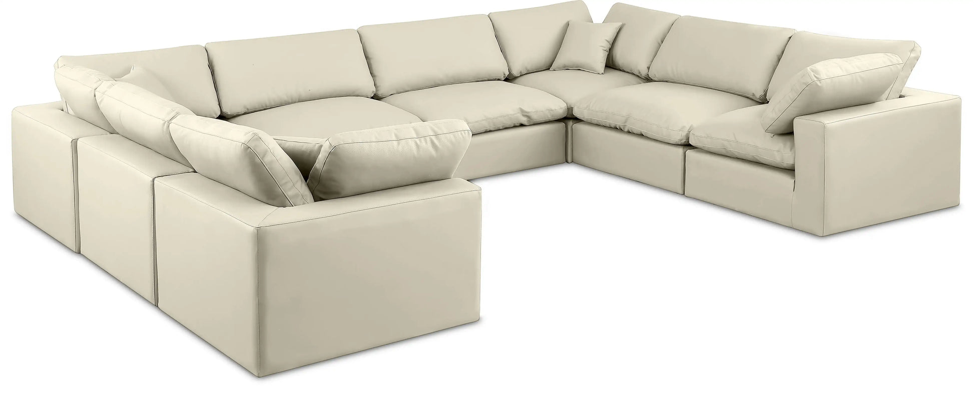 Comfy - 8 Piece Faux Leather Modular Sectional - Best Buy Furniture