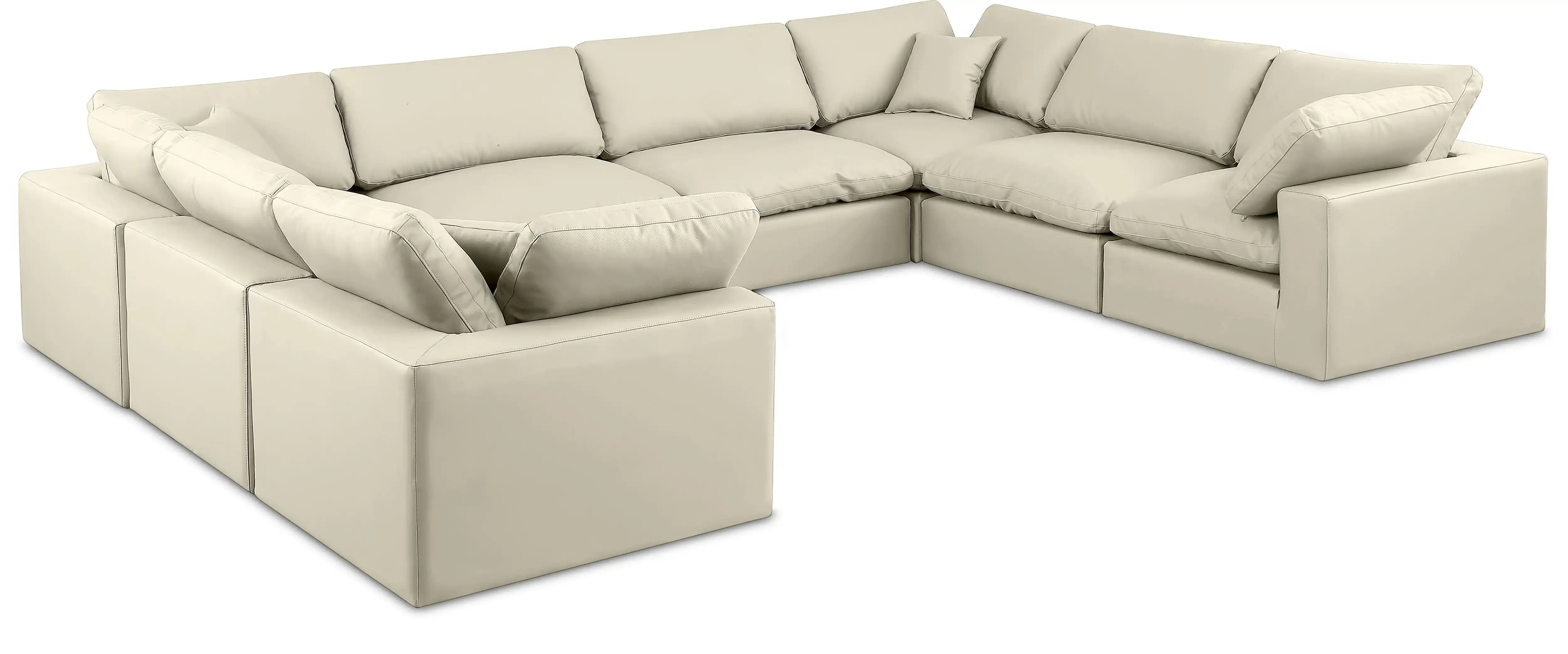 Comfy - 8 Piece Faux Leather Modular Sectional - Best Buy Furniture