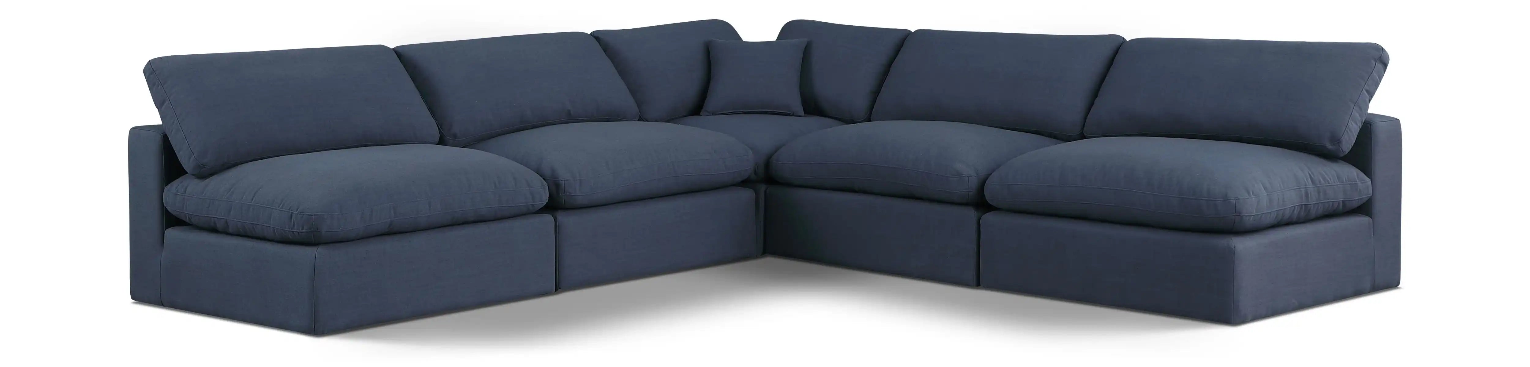 Comfy - 5 Piece Linen Modular Corner Armless Sectional - Best Buy Furniture