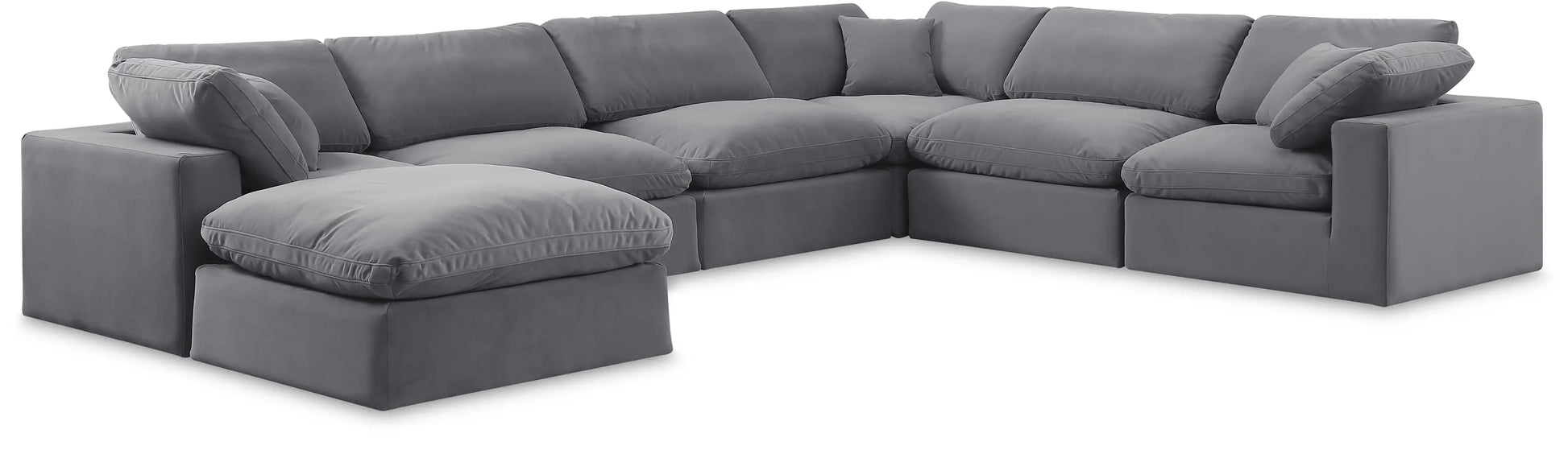 Comfy - 7 Piece Velvet Modular Sectional With Chaise - Best Buy Furniture