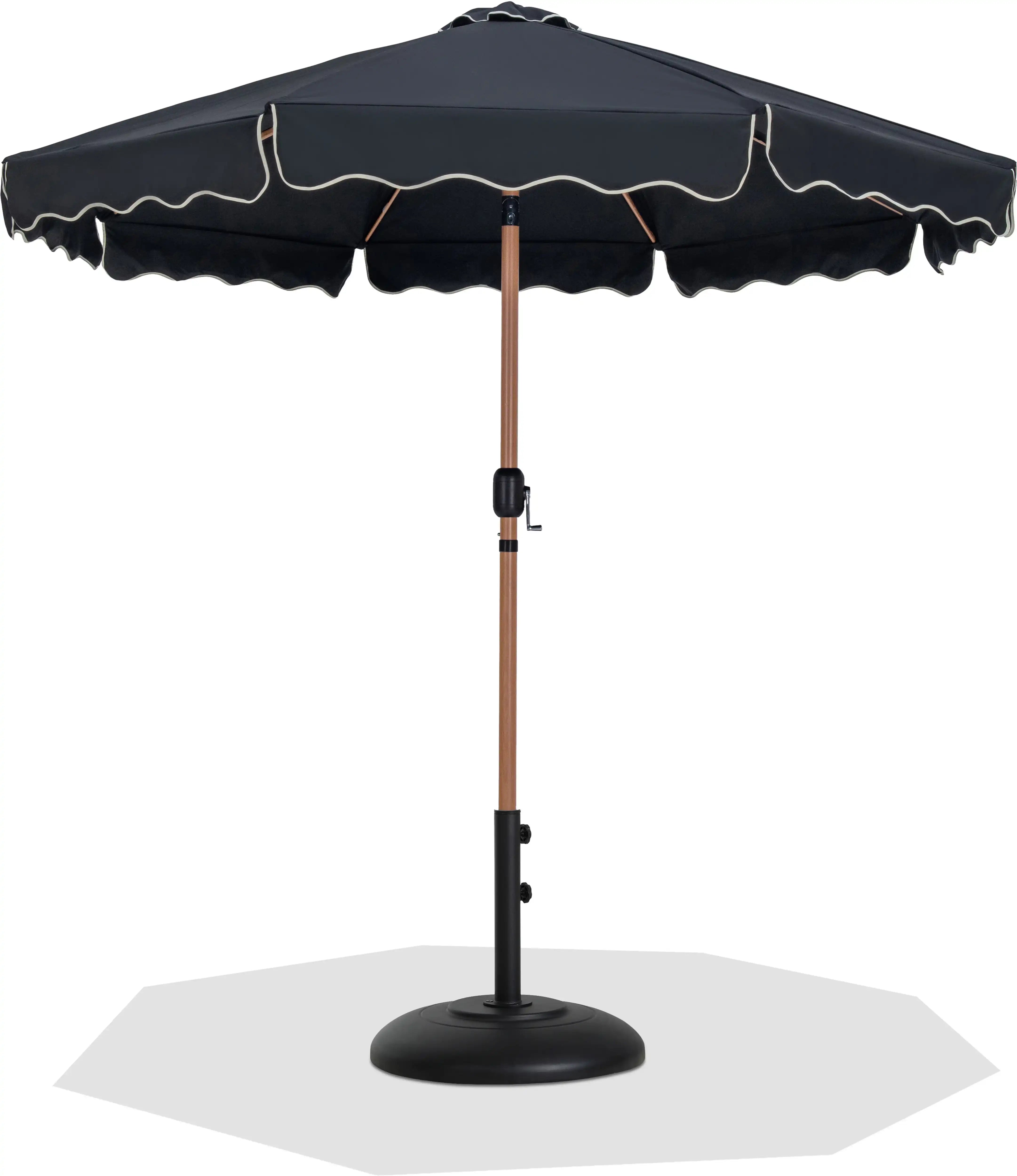 Amalfi - Patio Umbrella - Black Base / Light Brown Pole - Best Buy Furniture