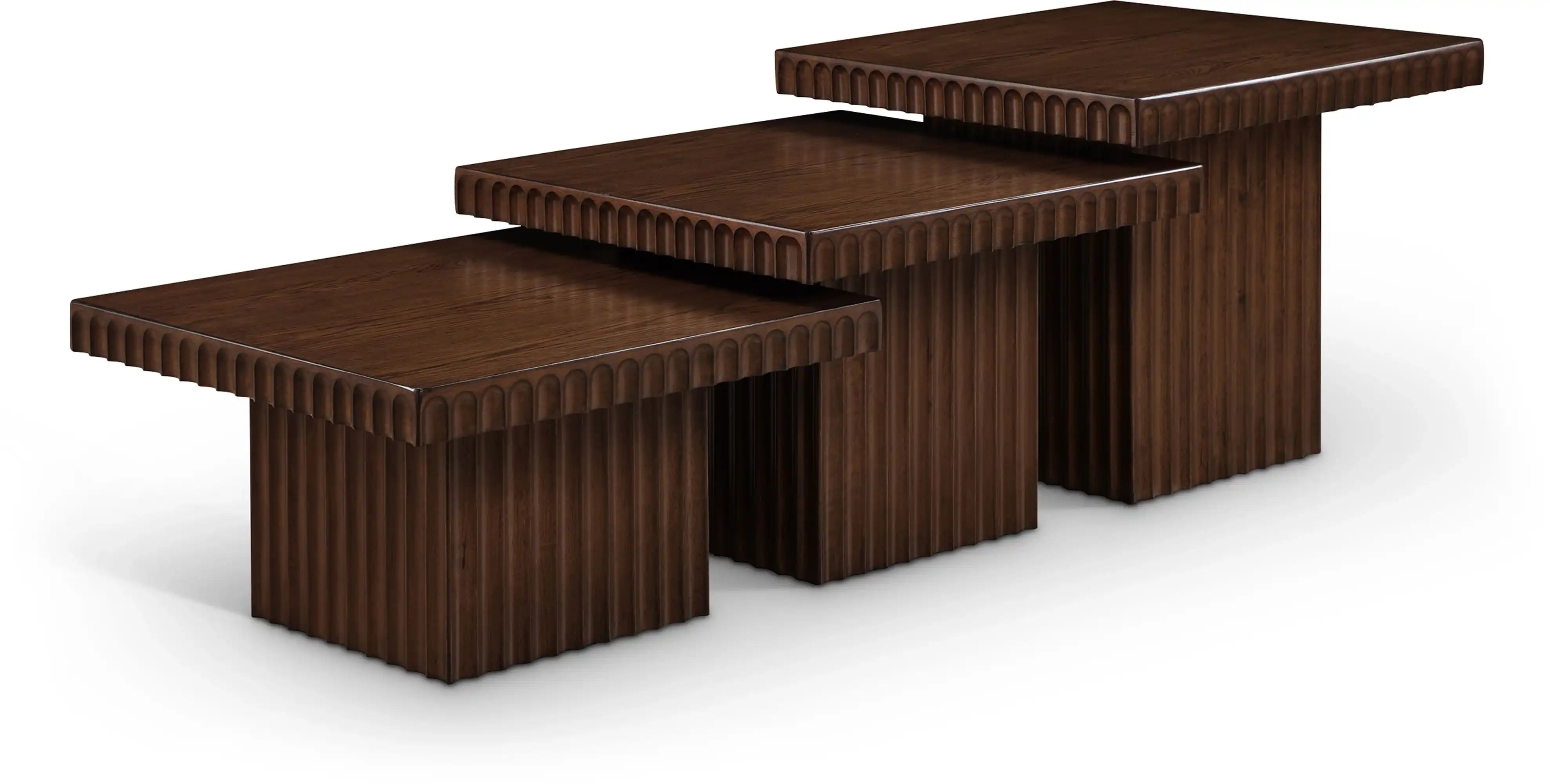 Spencer - Oak Veneer 3 Piece Coffee Tabl - Best Buy Furniture