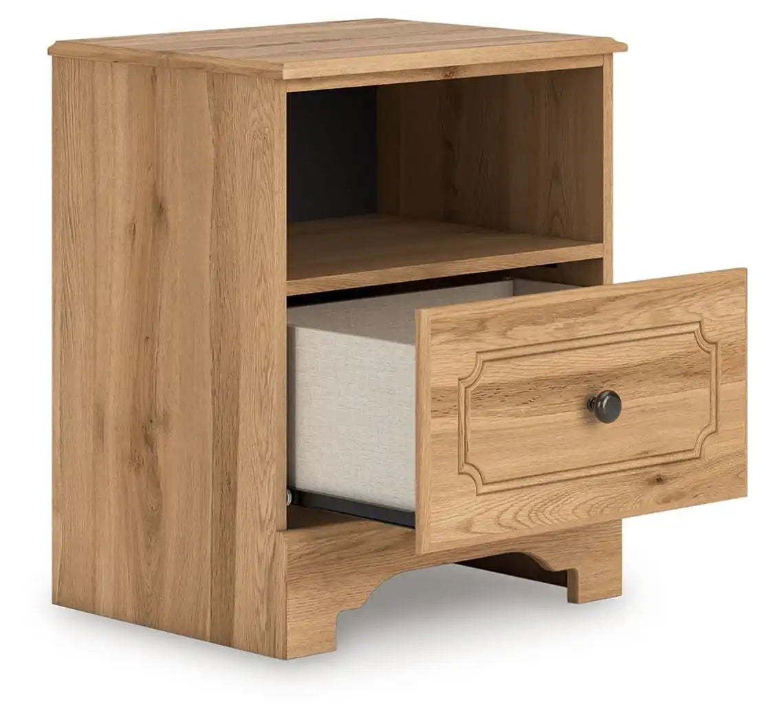Aleaport - One Drawer Night Stand - Warm Brown - Best Buy Furniture