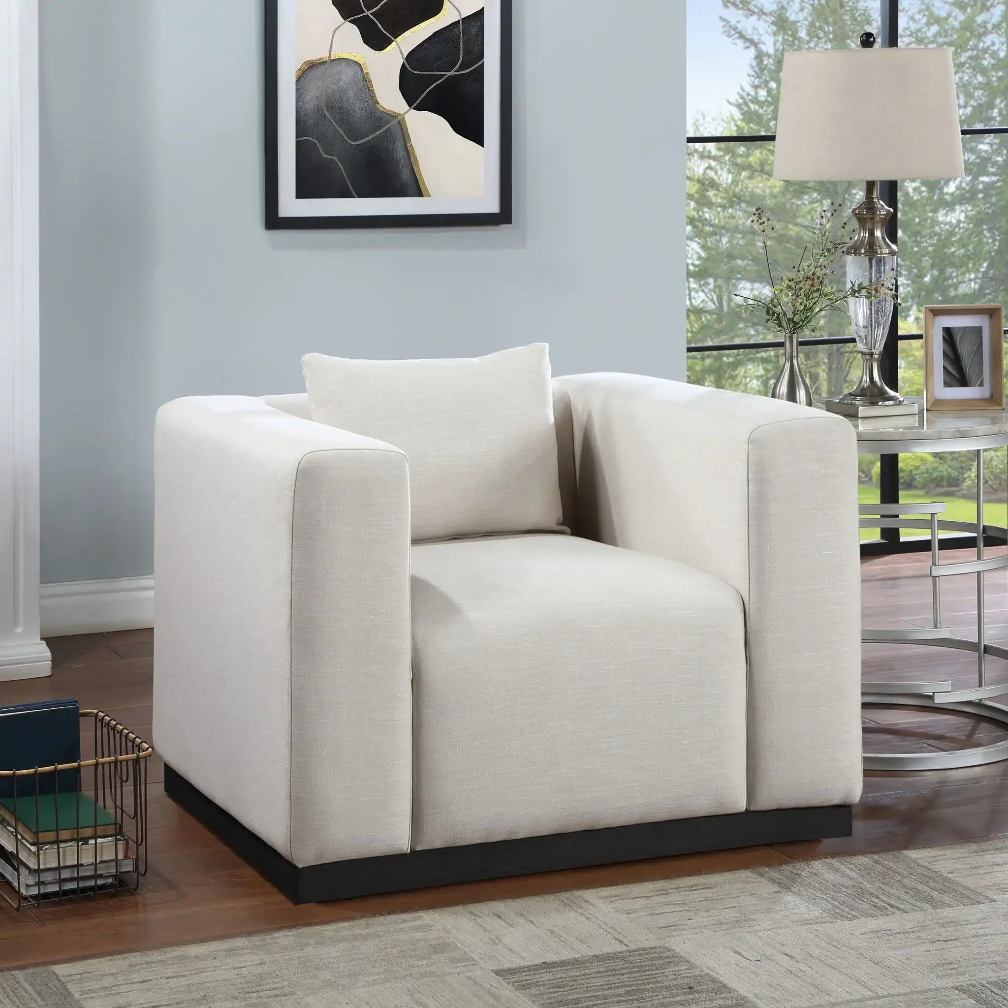 Alfie - Linen Textured Fabic Chair