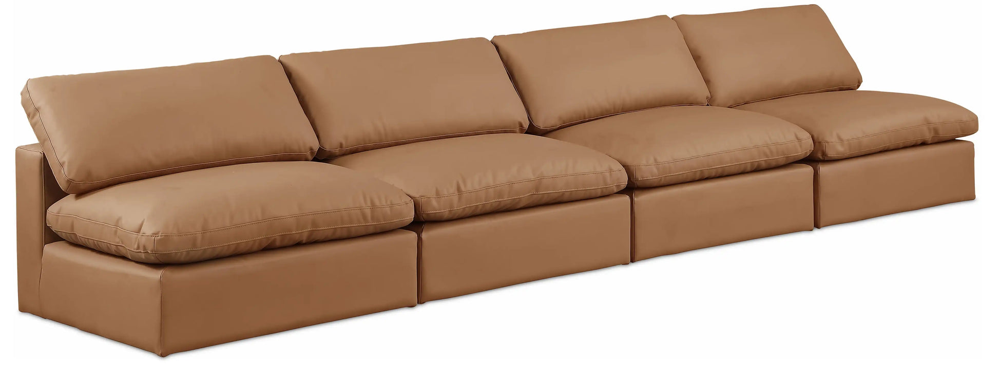 Comfy - Faux Leather Modular Armless Sofa 4 Seats - Best Buy Furniture