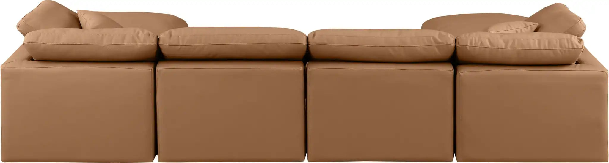 Indulge - Faux Leather 6 Piece Modular Double Chaise Sectional