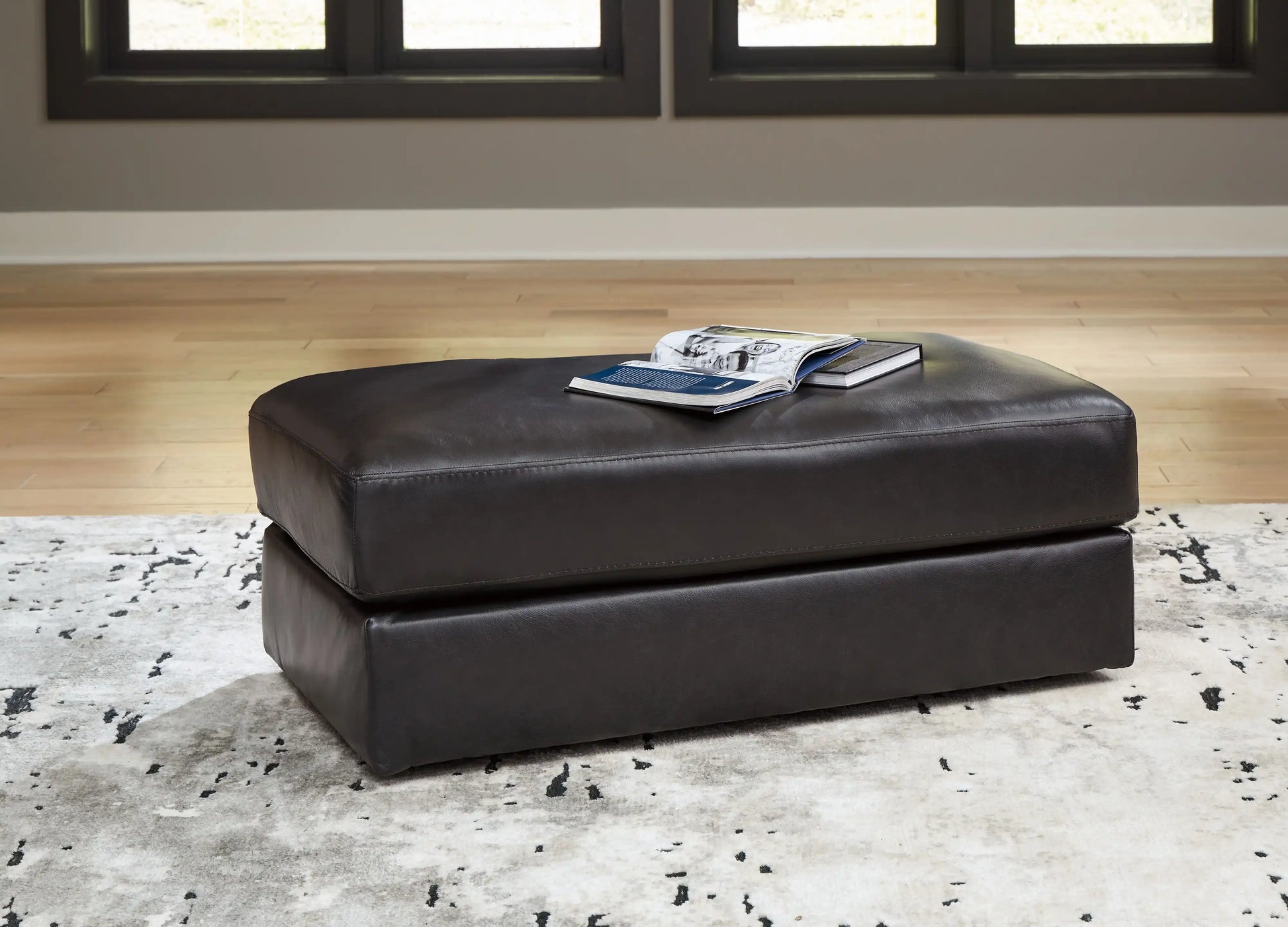 Amiata - Ottoman - Onyx - Best Buy Furniture