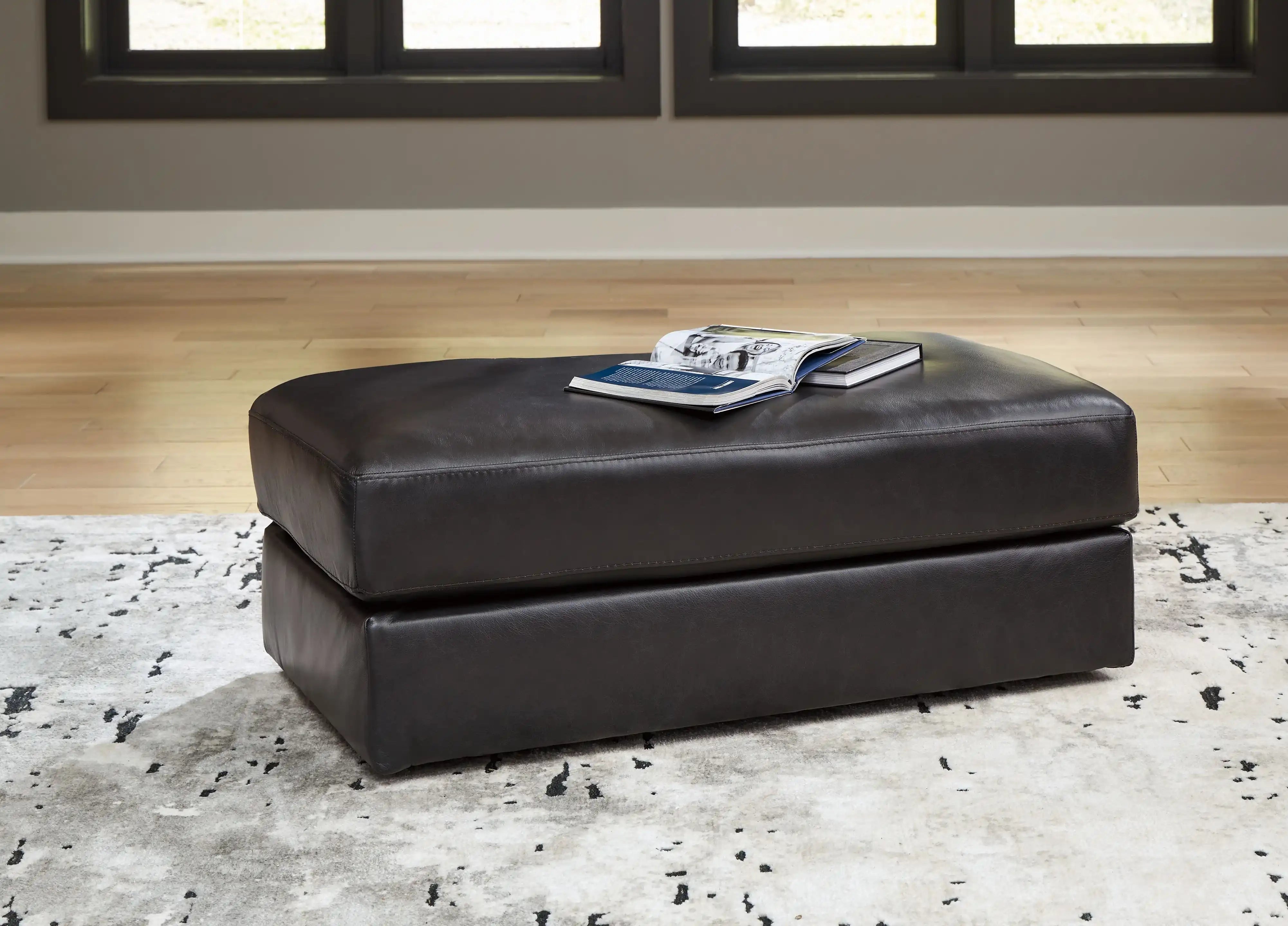 Amiata - Ottoman - Onyx - Best Buy Furniture