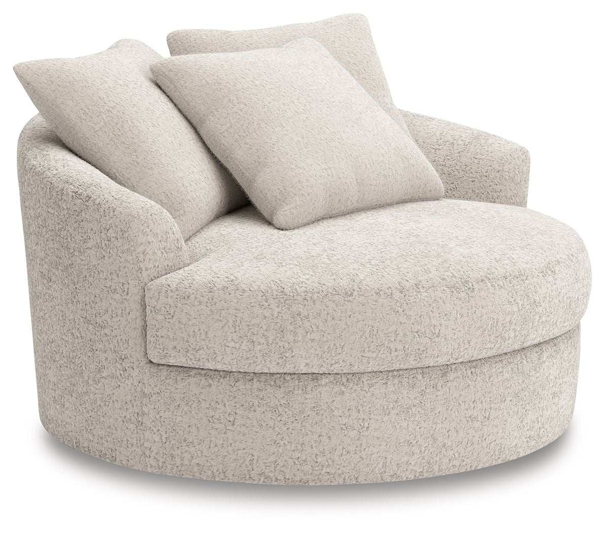 Cuddle Plush - Oversized Swivel Accent Chair - Arctic - Best Buy Furniture