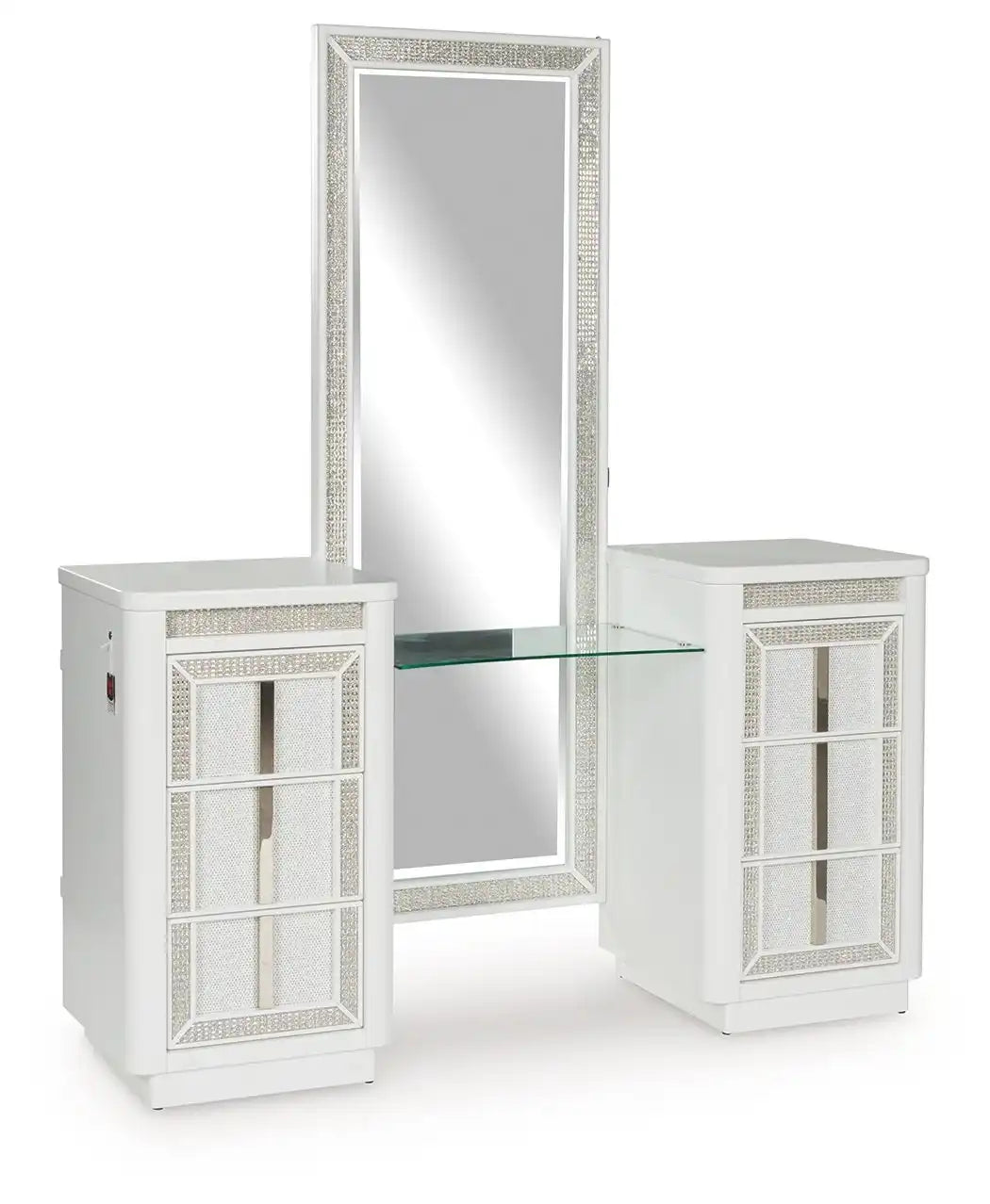 Chalanna - Vanity With Mirror - White - Best Buy Furniture