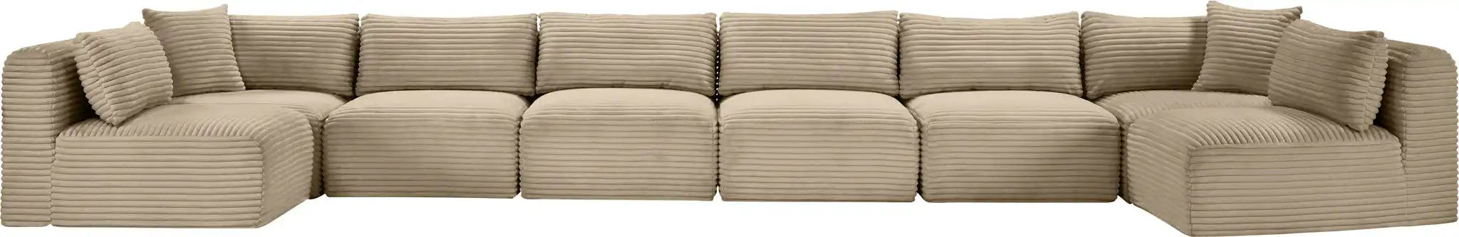 Shaggy - Fabric 8 Piece Modular U-Shaped Armless Sectional