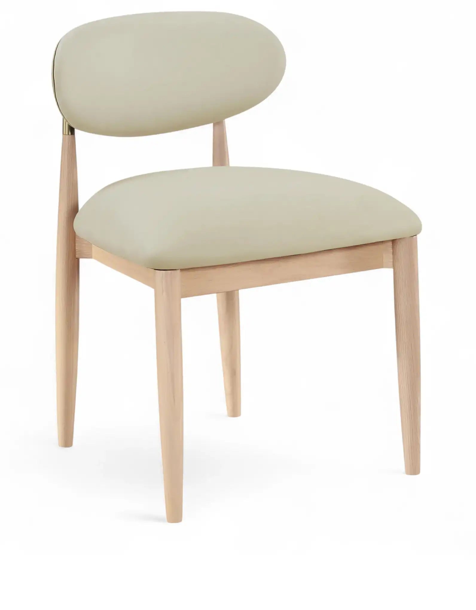 Riccio - Faux Leather Dining Side Chair (Set of 2) - Natural Frame - Best Buy Furniture