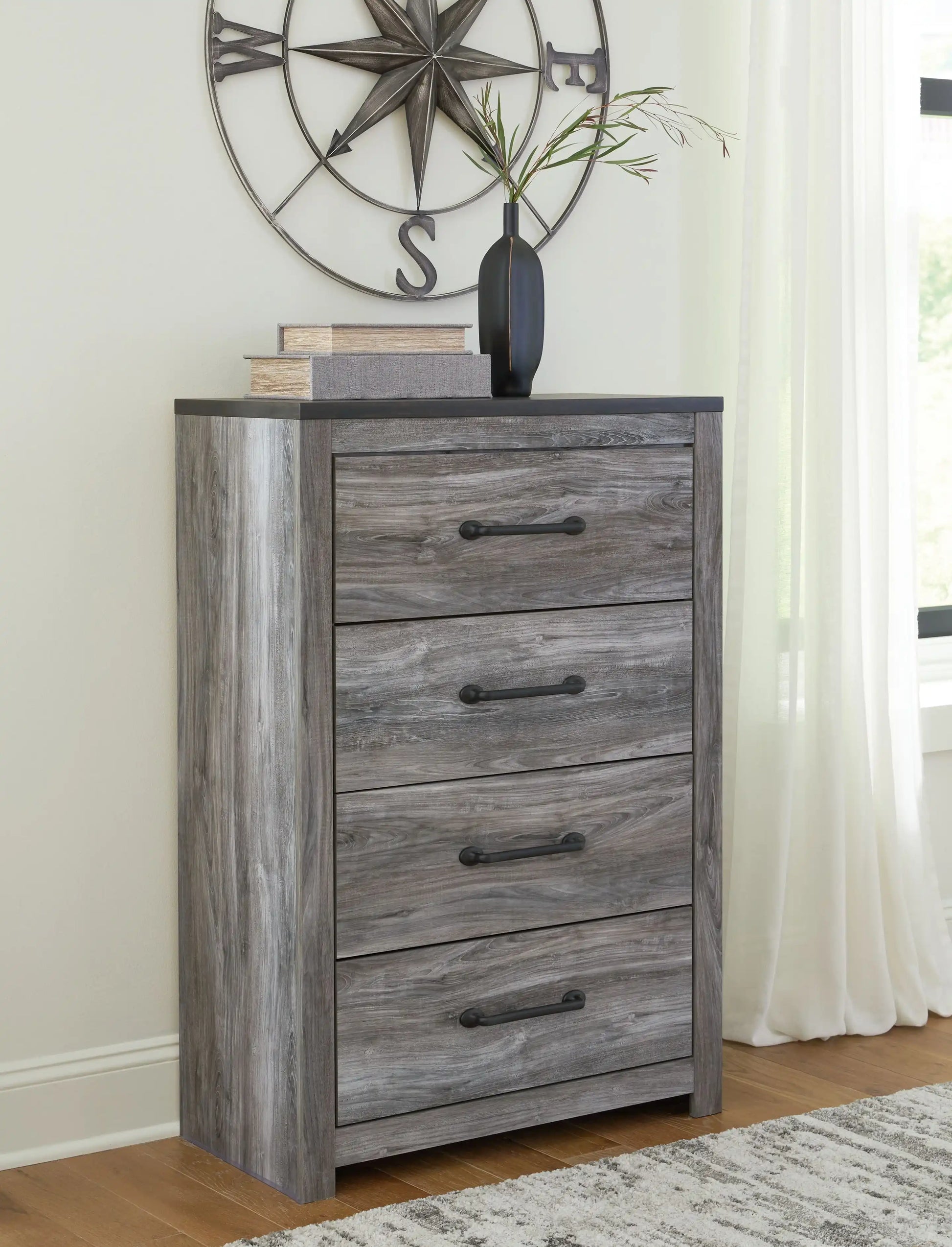 Bronyan - Four Drawer Chest - Dark Gray - Best Buy Furniture