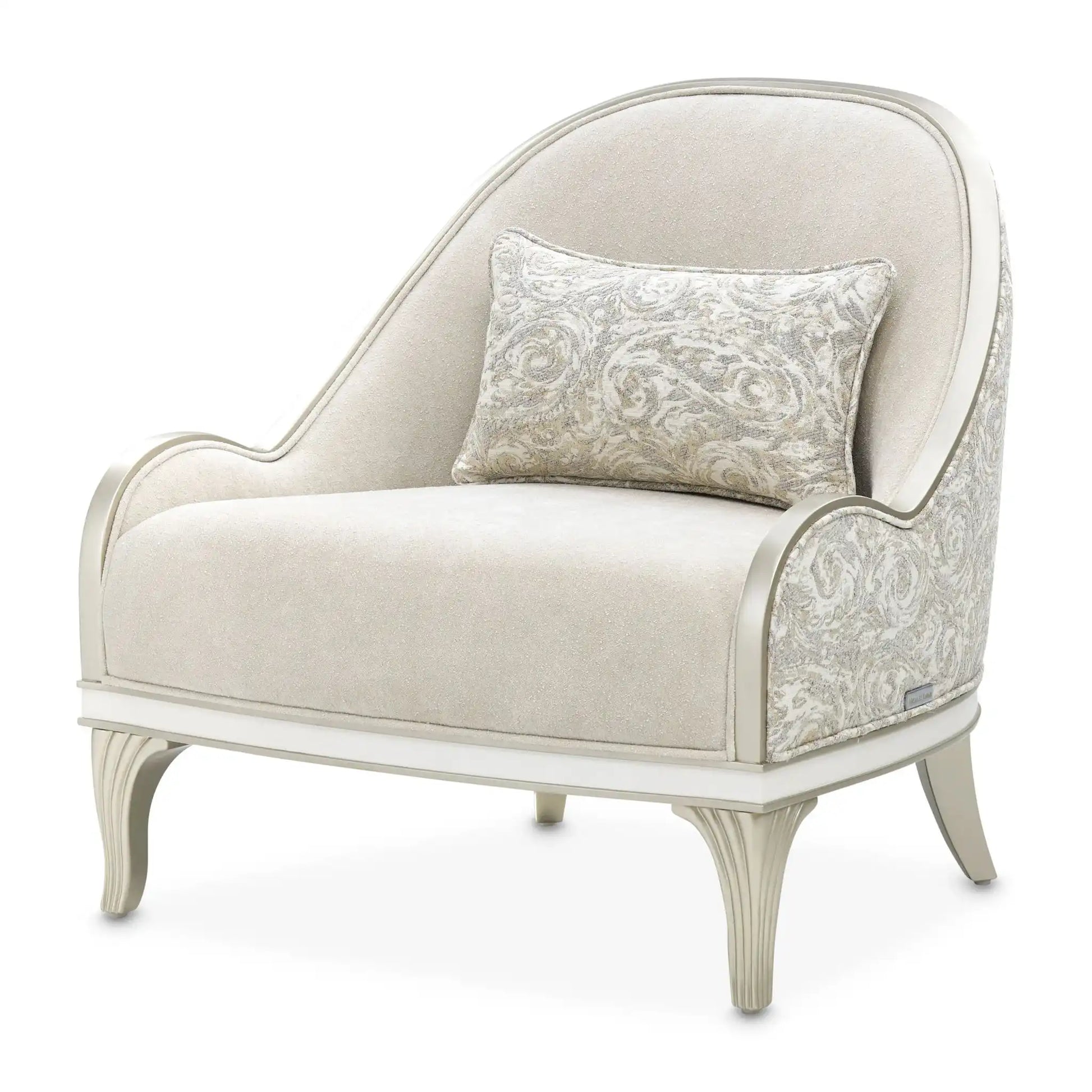 La Marisia - Chenille Accent Chair - Tranquil / Light Champagne - Best Buy Furniture