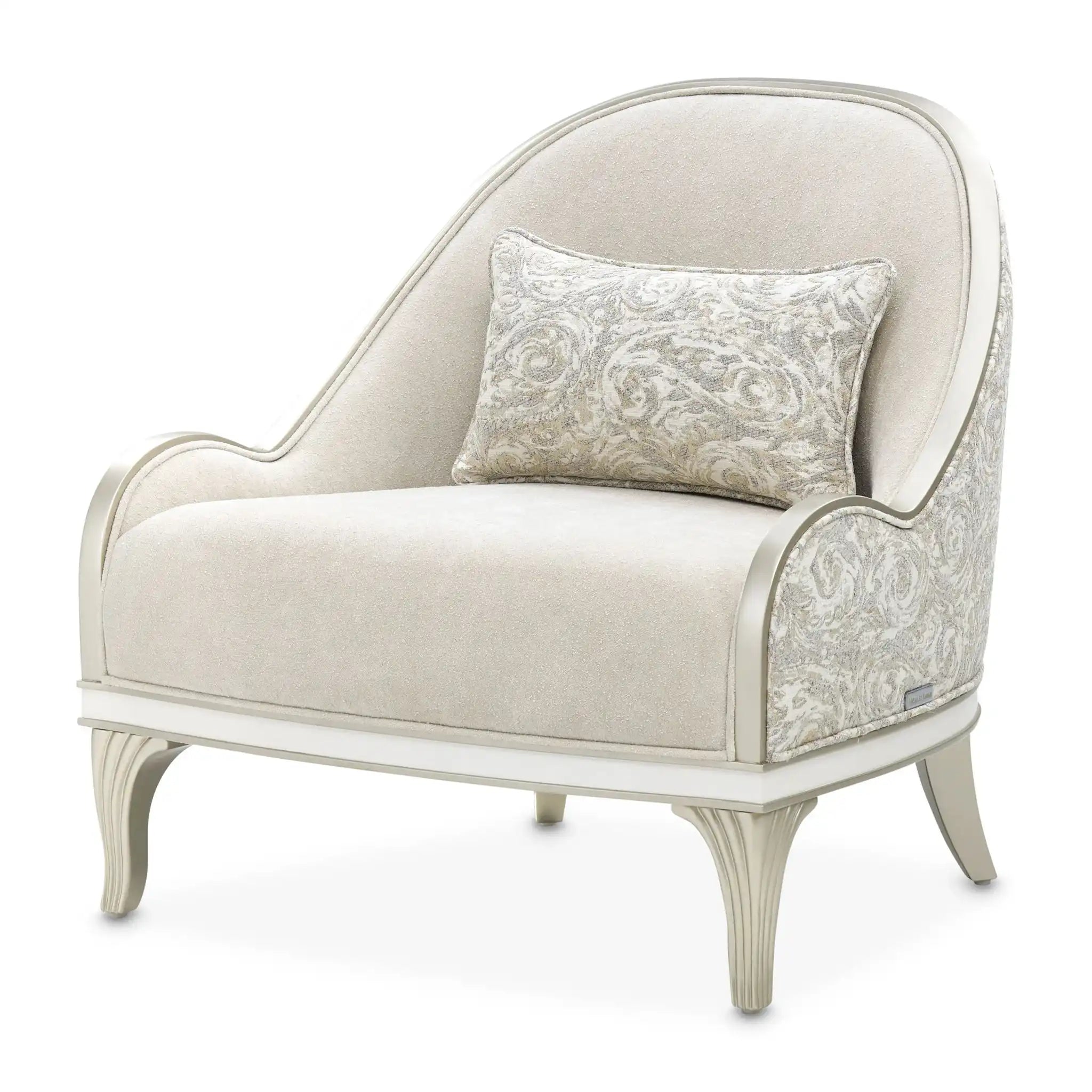 La Marisia - Chenille Accent Chair - Tranquil / Light Champagne - Best Buy Furniture