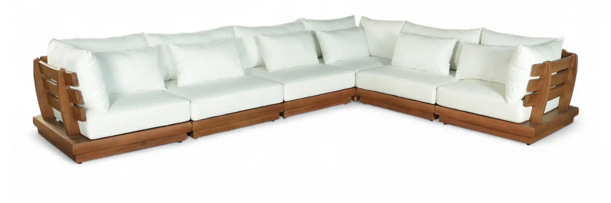 Mirella - 6 Piece Water Resistant Fabric Upholstered Outdoor Patio Modular Sectional - Best Buy Furniture