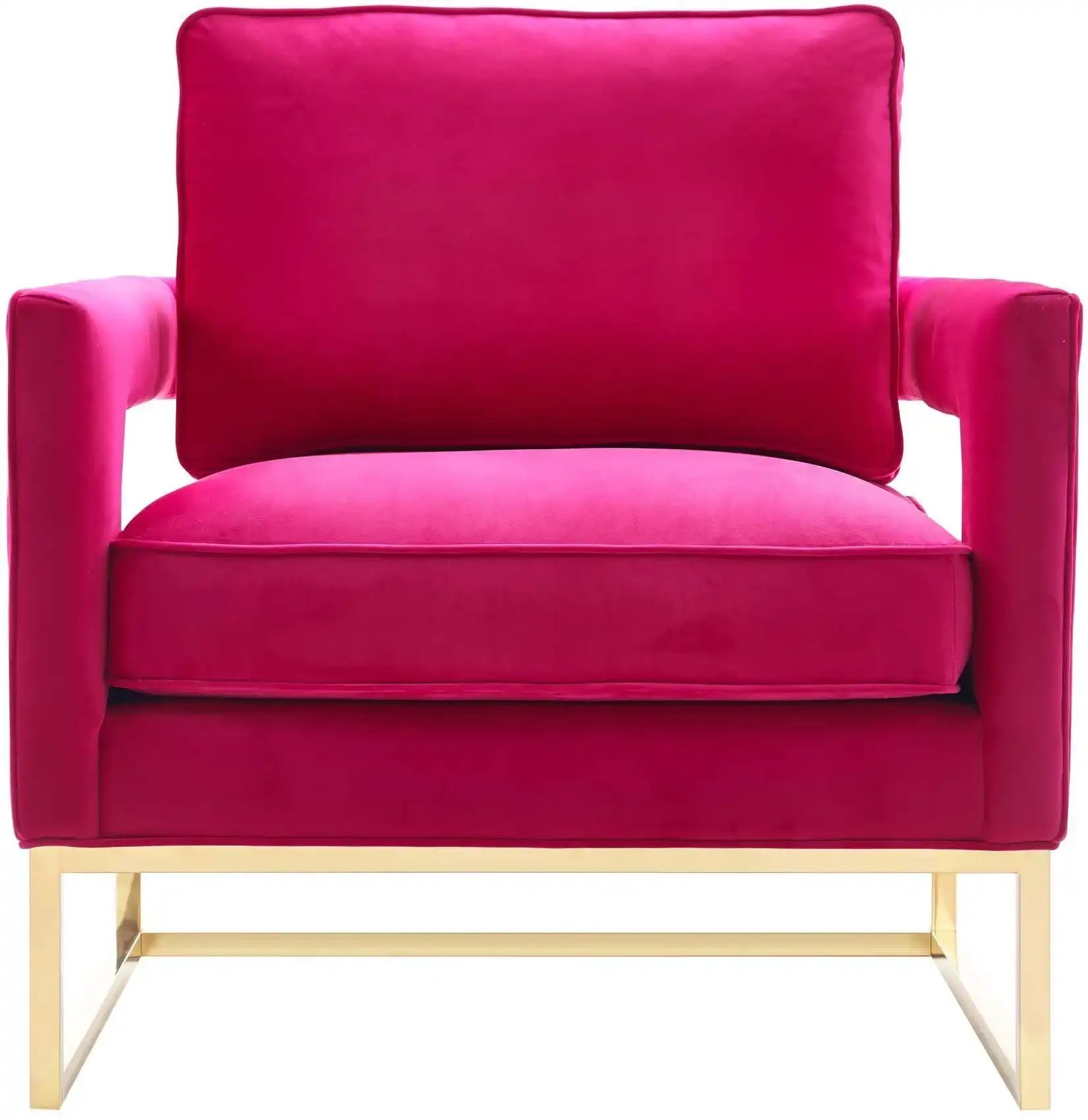 Avery - Velvet Chair With Polished Gold Base