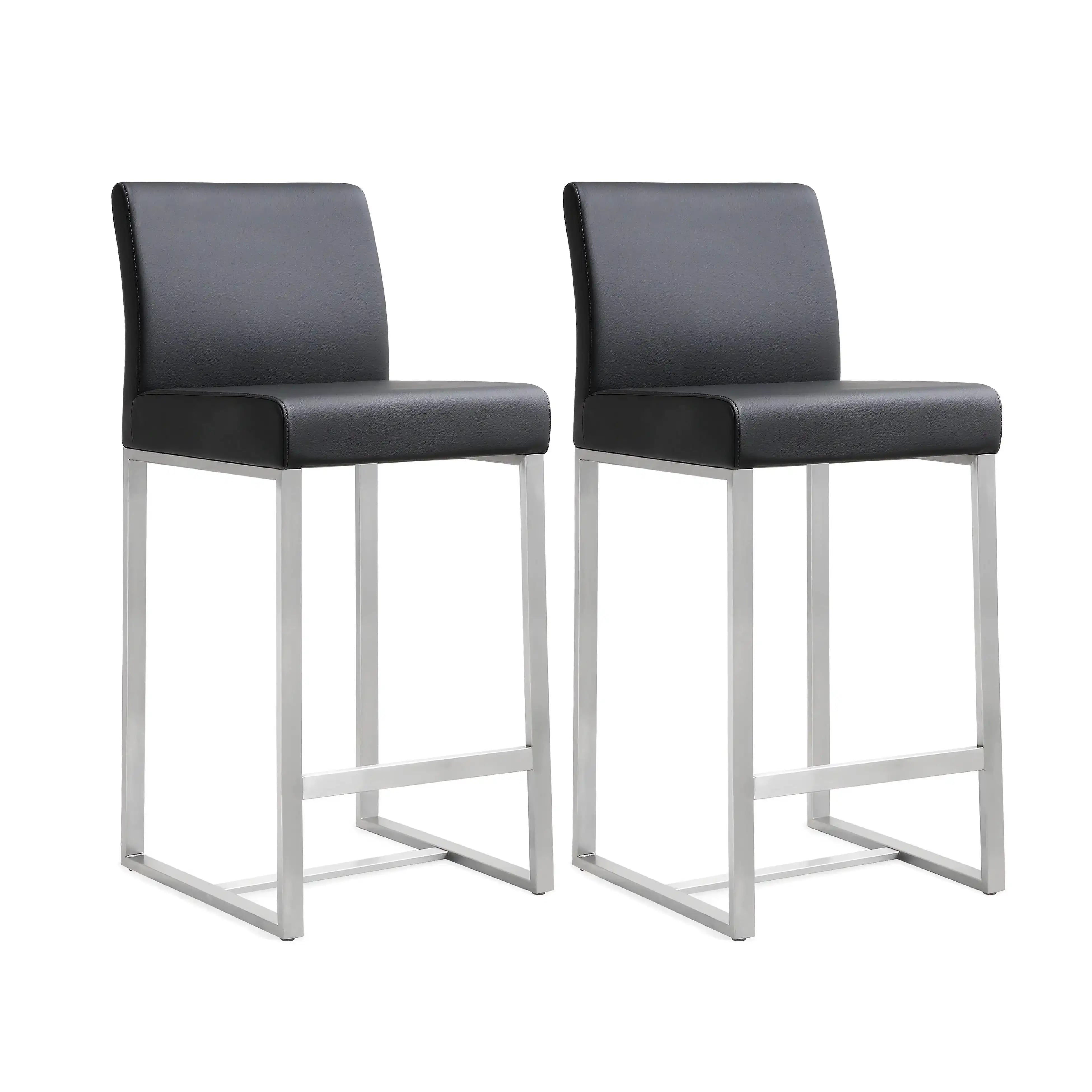 Denmark - Stainless Steel Counter Stool (Set of 2) - Best Buy Furniture