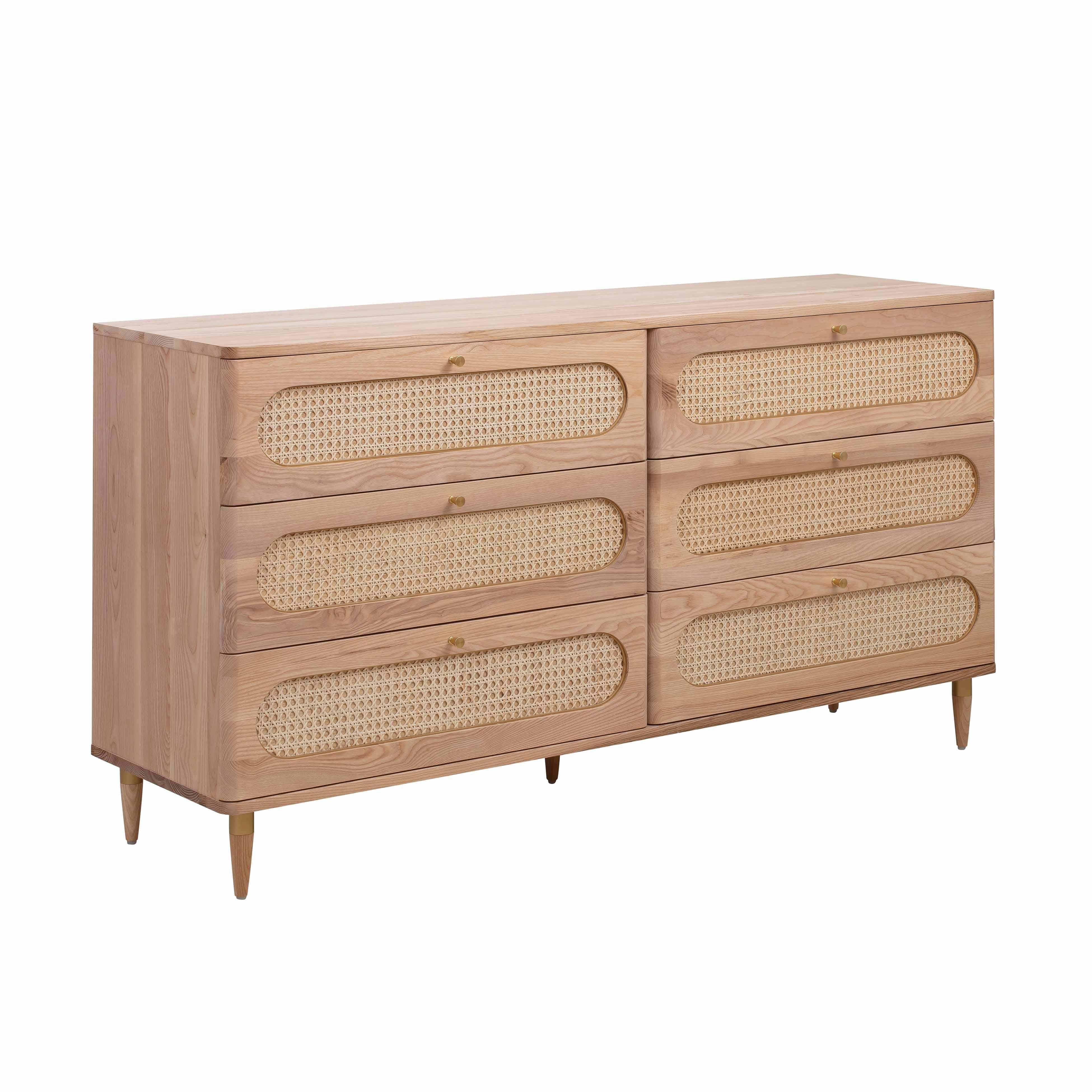 Carmen - 6 Drawer Dresser - Cane - Best Buy Furniture