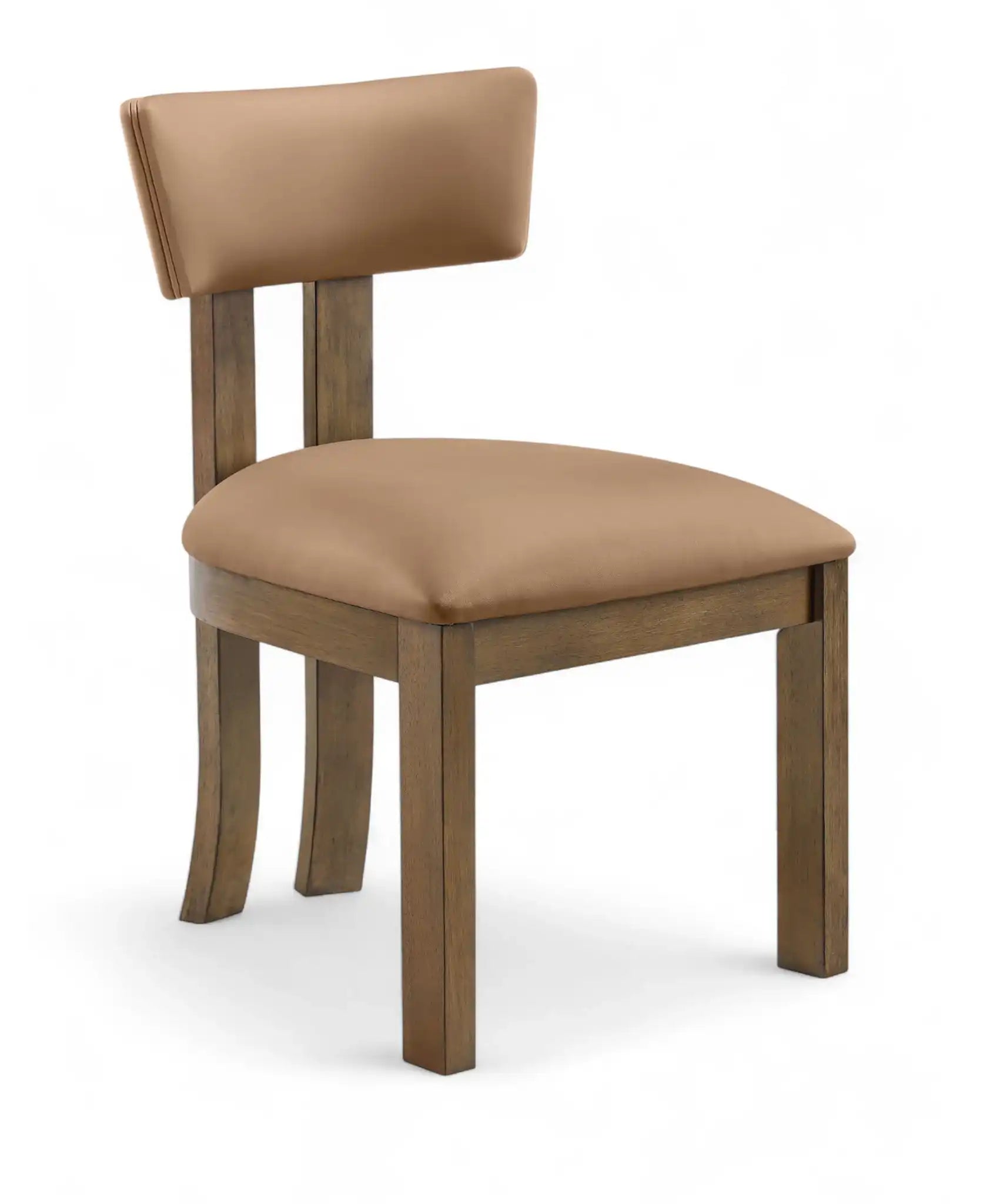 Lavrin - Vegan Leather Upholstered Dining Side Chair (Set of 2) - Walnut Base - Best Buy Furniture